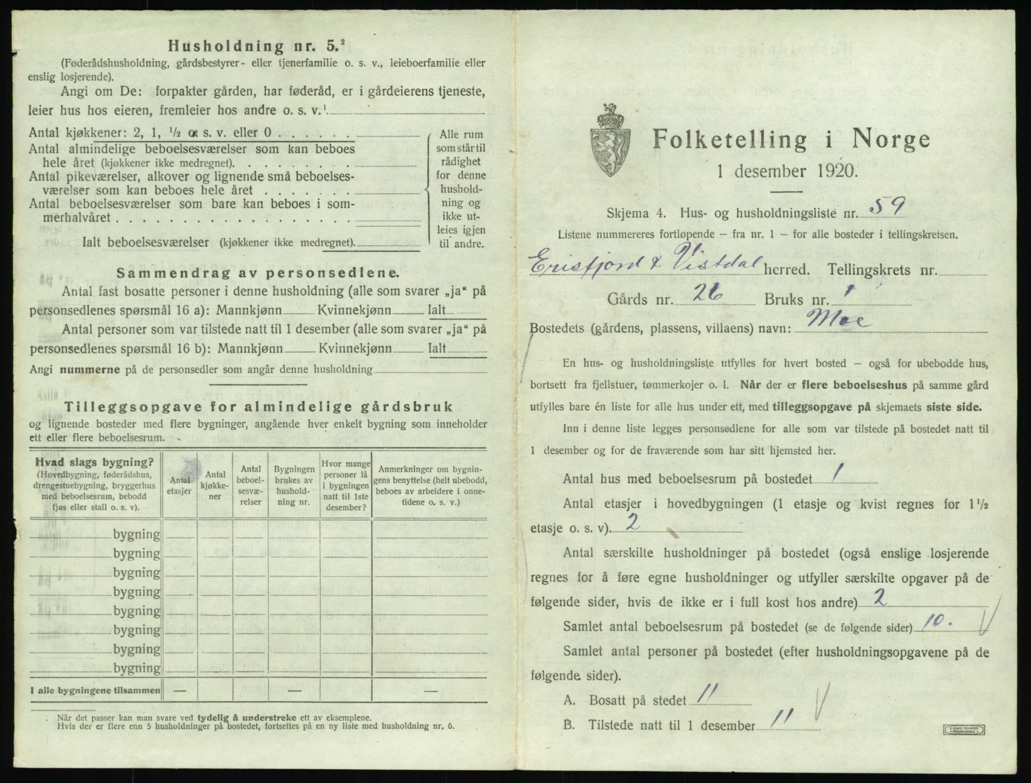 SAT, 1920 census for Eresfjord og Vistdal, 1920, p. 397