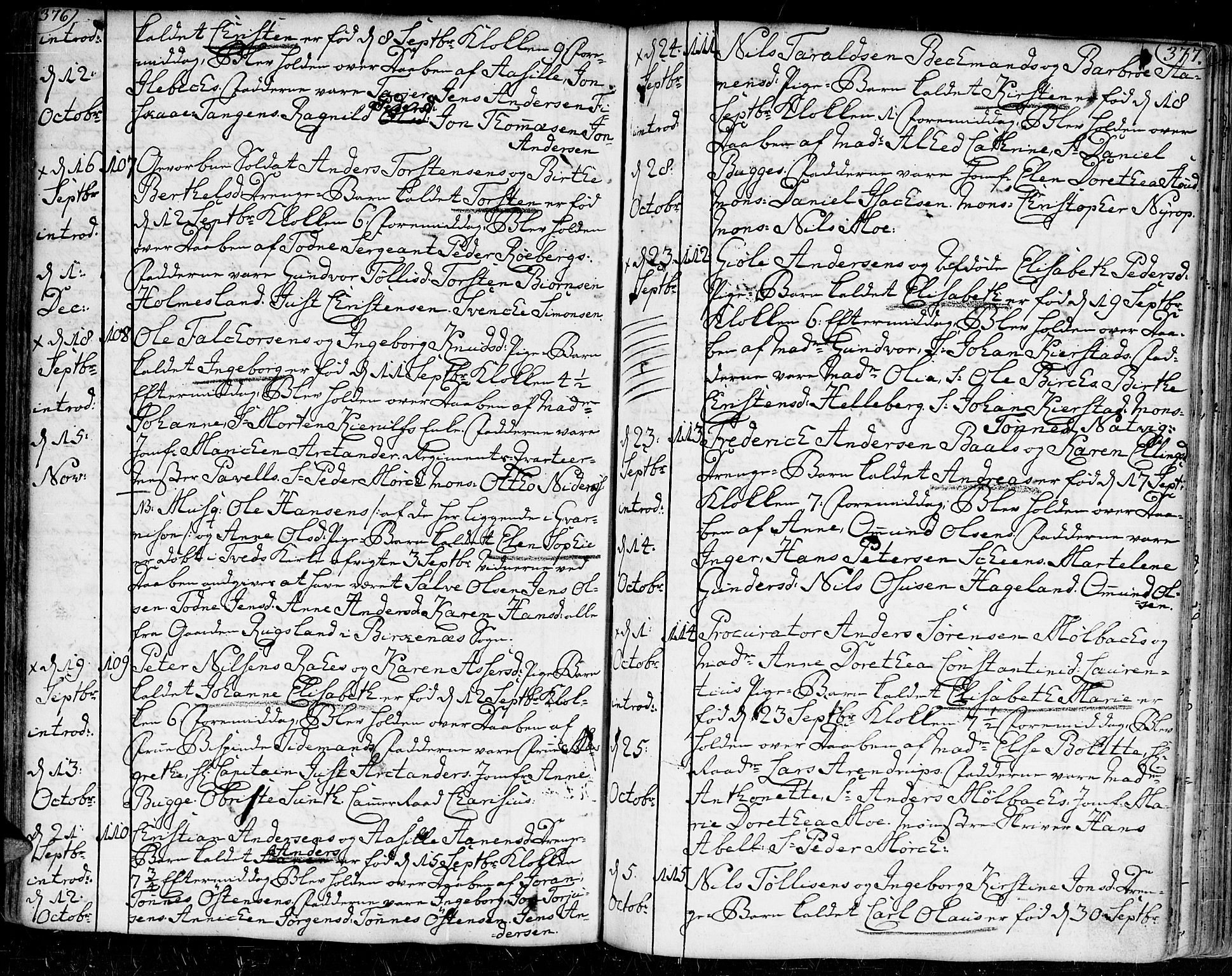 Kristiansand domprosti, AV/SAK-1112-0006/F/Fa/L0002: Parish register (official) no. A 2, 1755-1778, p. 376-377