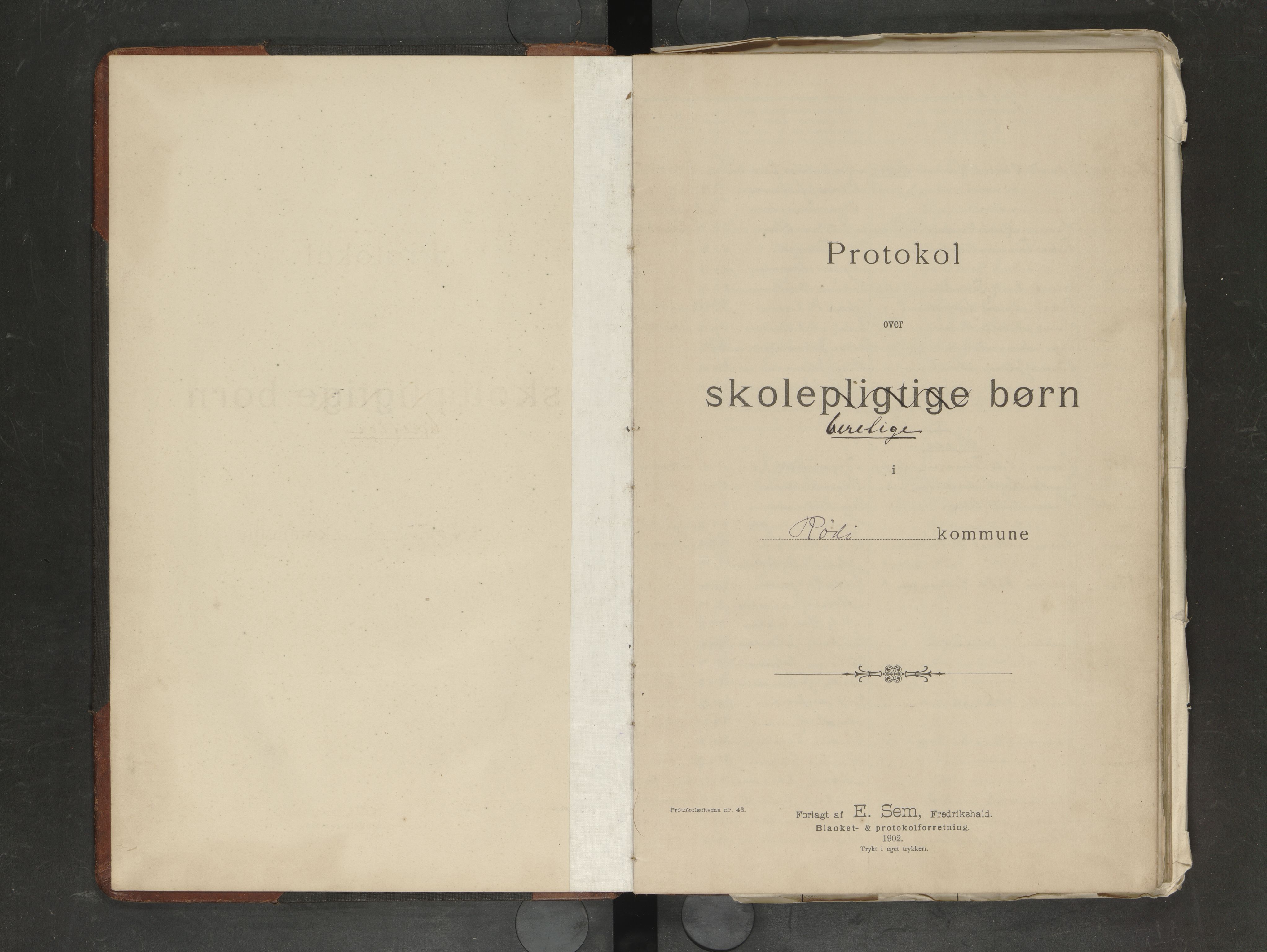 Rødøy kommune. Ymse skolekretser , AIN/K-18360.510.04/F/Fb/L0005: Protokoll over skolebertigede barn, Alle skolekretser , 1905-1917