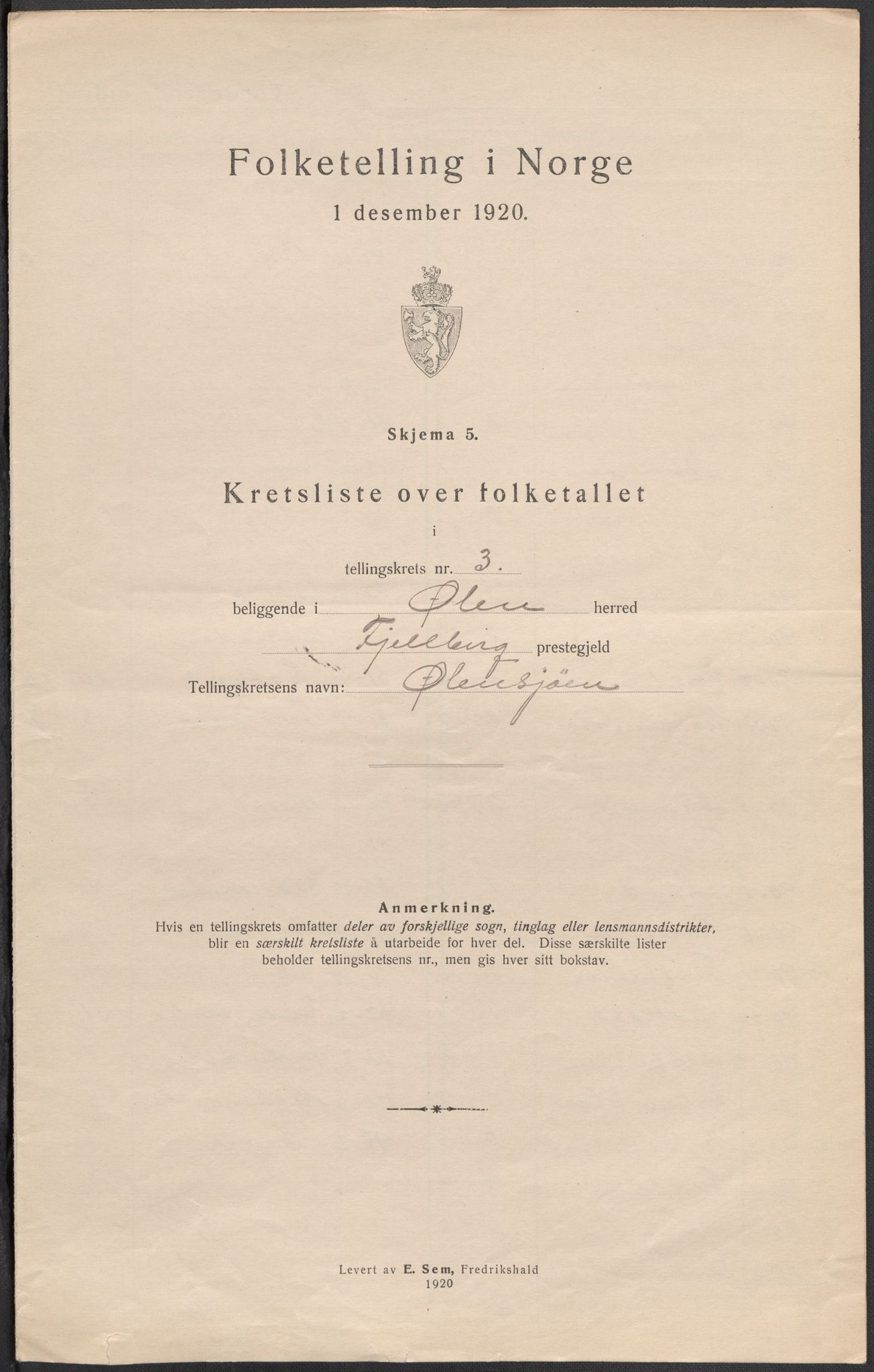 SAB, 1920 census for Ølen, 1920, p. 12