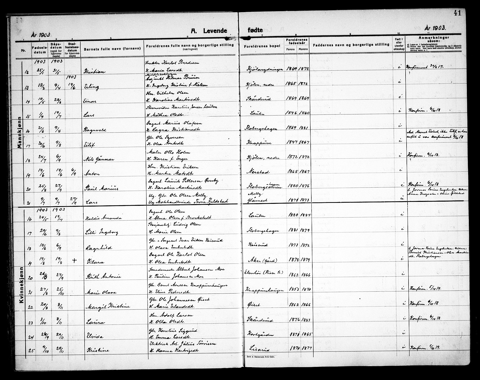 Åsnes prestekontor, SAH/PREST-042/H/Ha/Haa/L0000C: Parish register (official) no. 0A, 1890-1929, p. 41