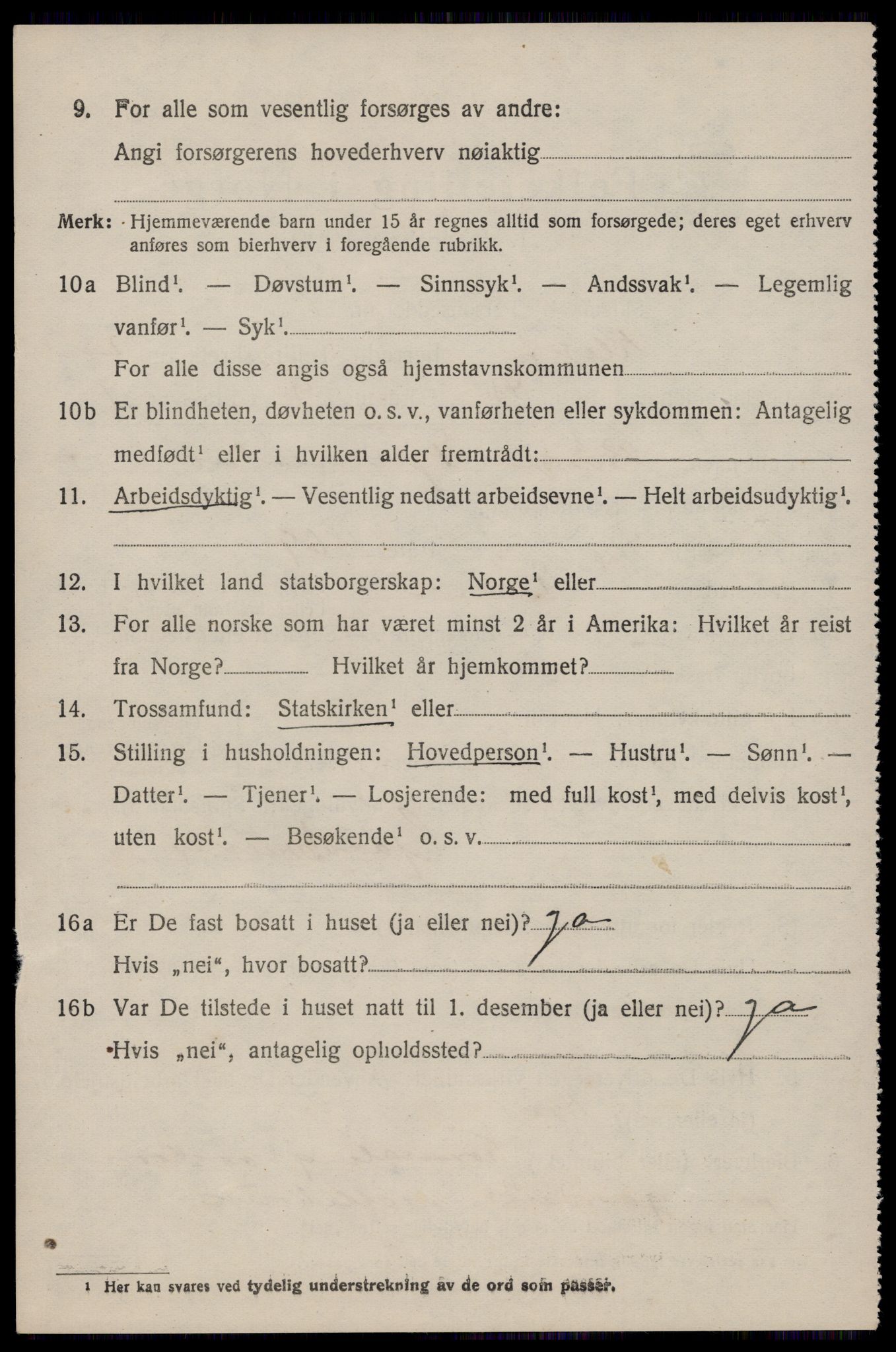 SAST, 1920 census for Klepp, 1920, p. 3175