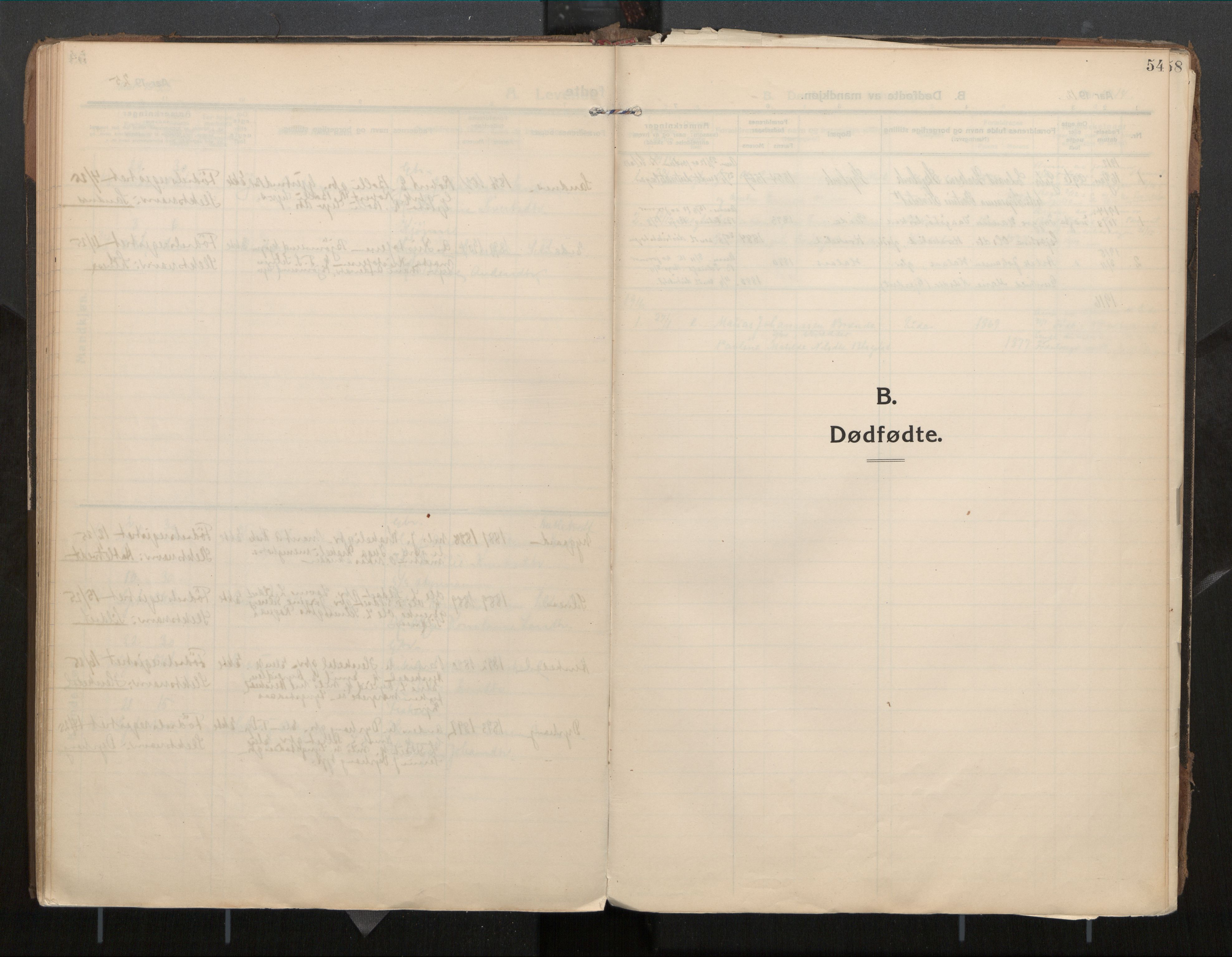 Ministerialprotokoller, klokkerbøker og fødselsregistre - Møre og Romsdal, SAT/A-1454/571/L0836b: Parish register (official) no. 571A03, 1911-1926, p. 54