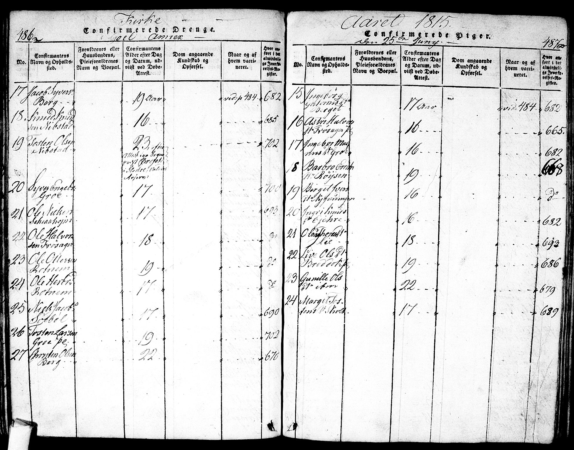 Nes kirkebøker, AV/SAKO-A-236/F/Fa/L0007: Parish register (official) no. 7, 1815-1823, p. 488-489