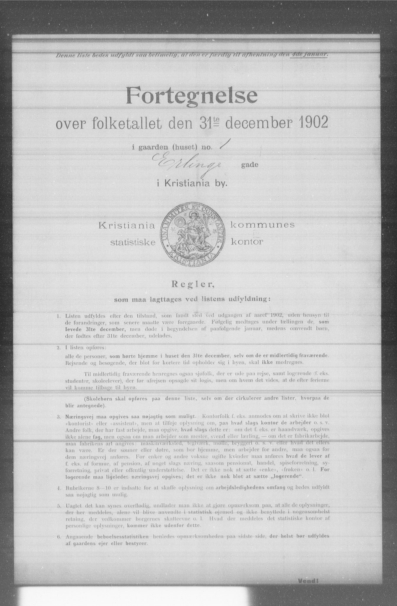 OBA, Municipal Census 1902 for Kristiania, 1902, p. 4264