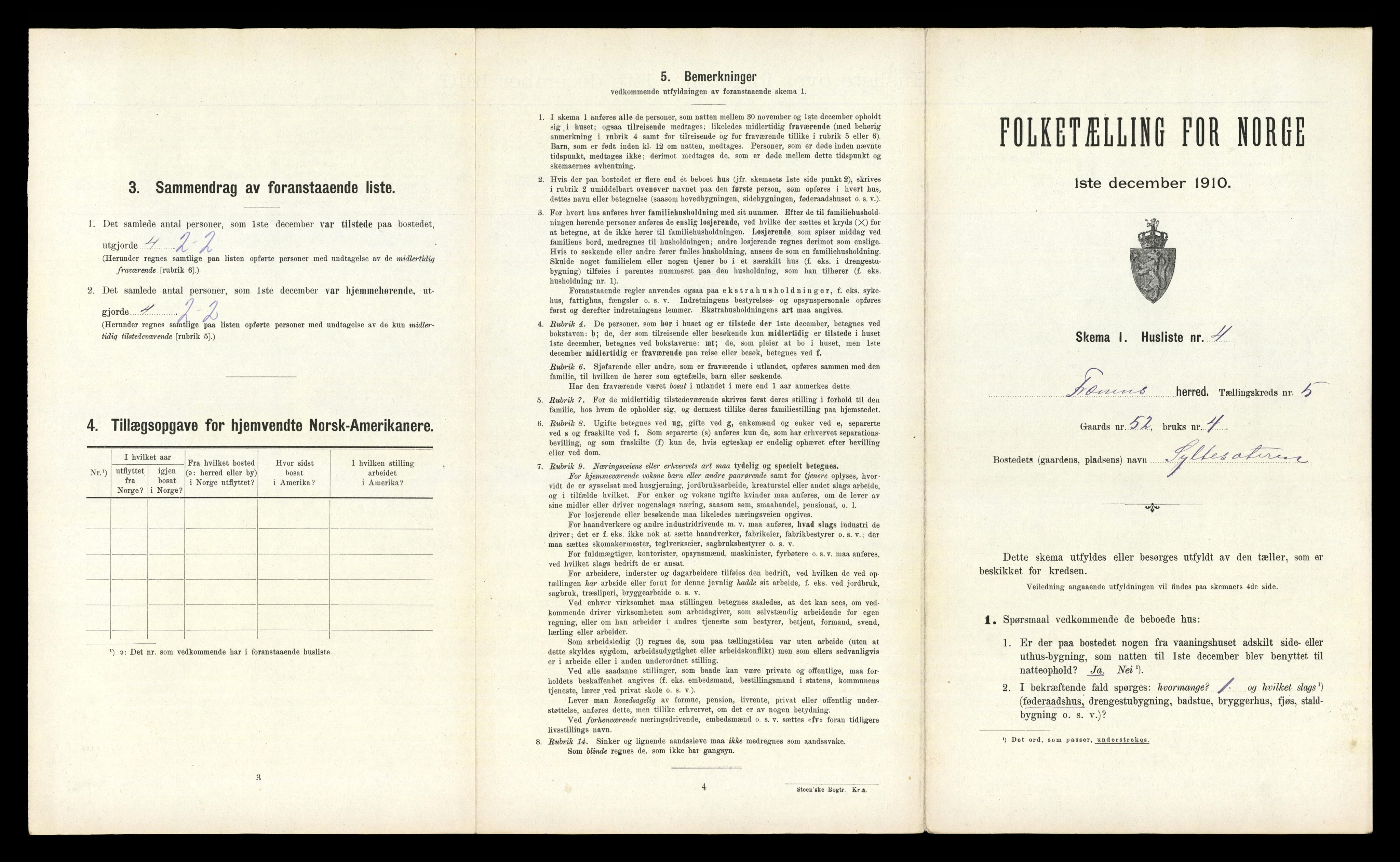 RA, 1910 census for Fræna, 1910, p. 582