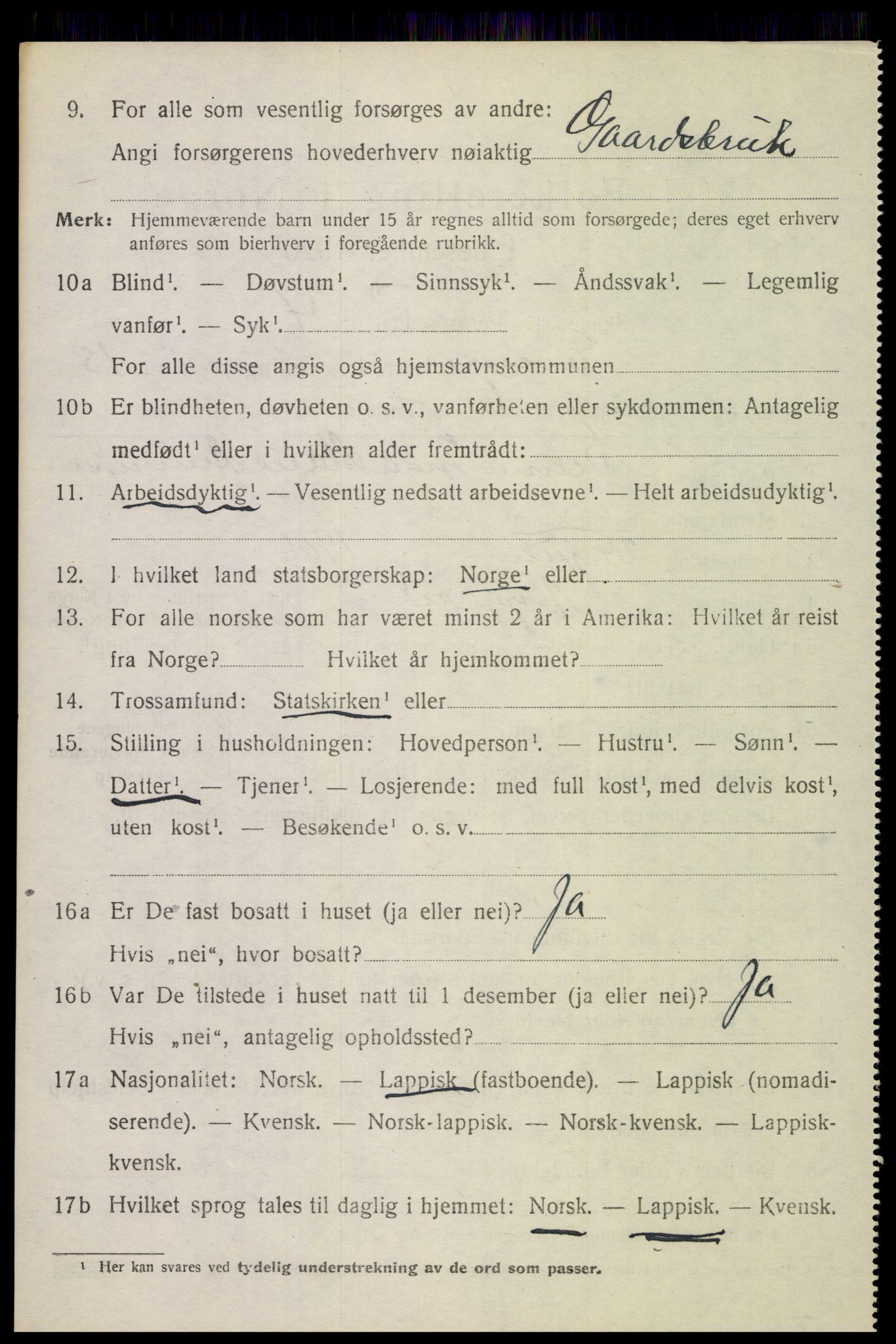 SAT, 1920 census for Evenes, 1920, p. 12805