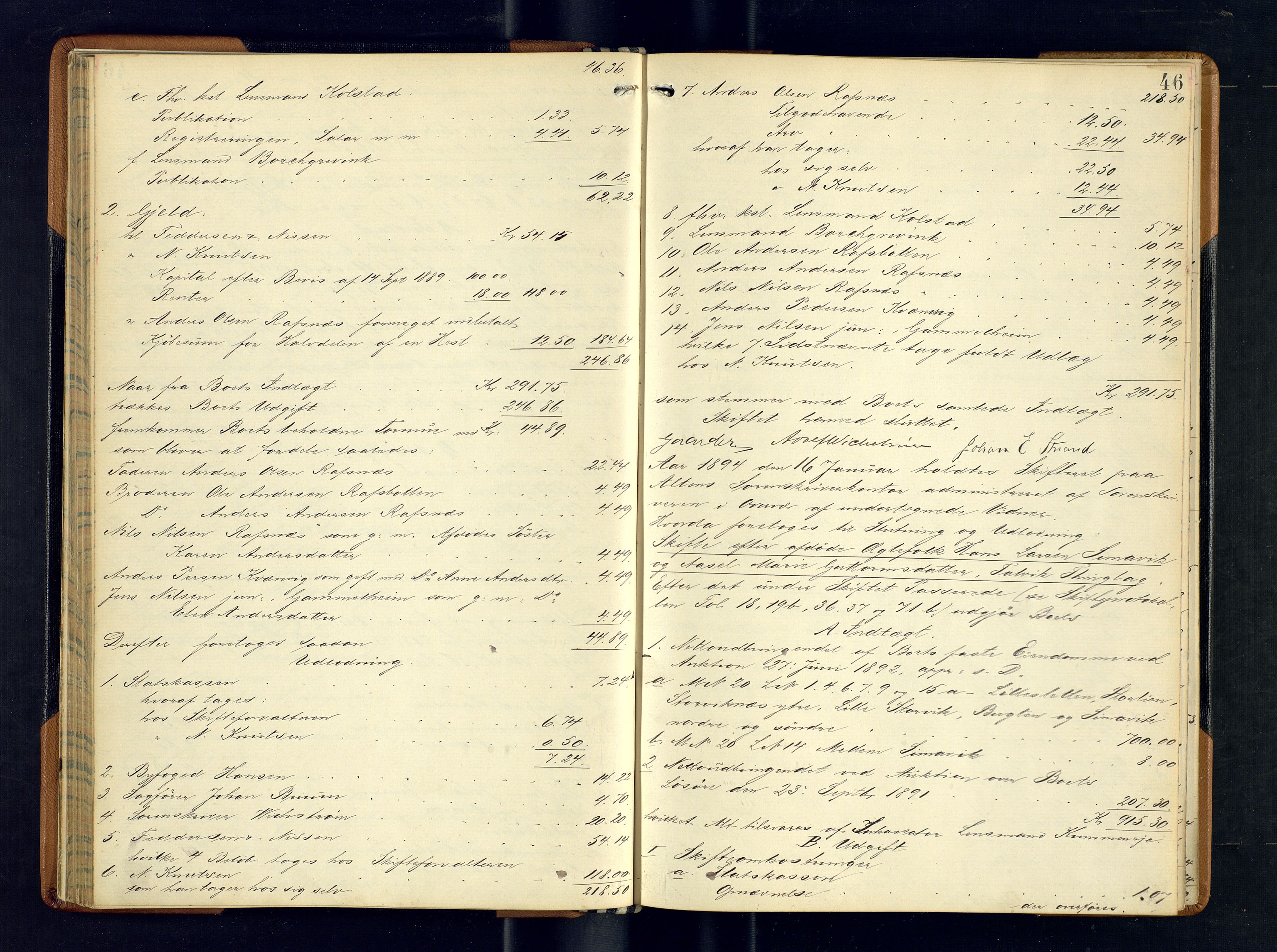 Alta fogderi/sorenskriveri, AV/SATØ-SATØ-5/1/L/Lb/L0477: Skifteutlodningsprotokoll, 1891-1903, p. 45b-46a