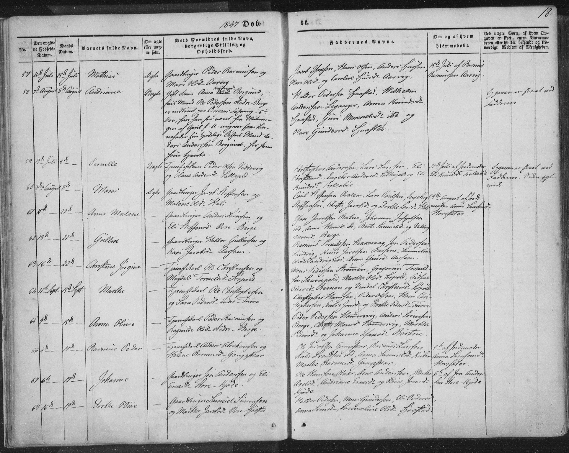 Selje sokneprestembete, SAB/A-99938/H/Ha/Haa/Haaa: Parish register (official) no. A 10, 1844-1858, p. 18