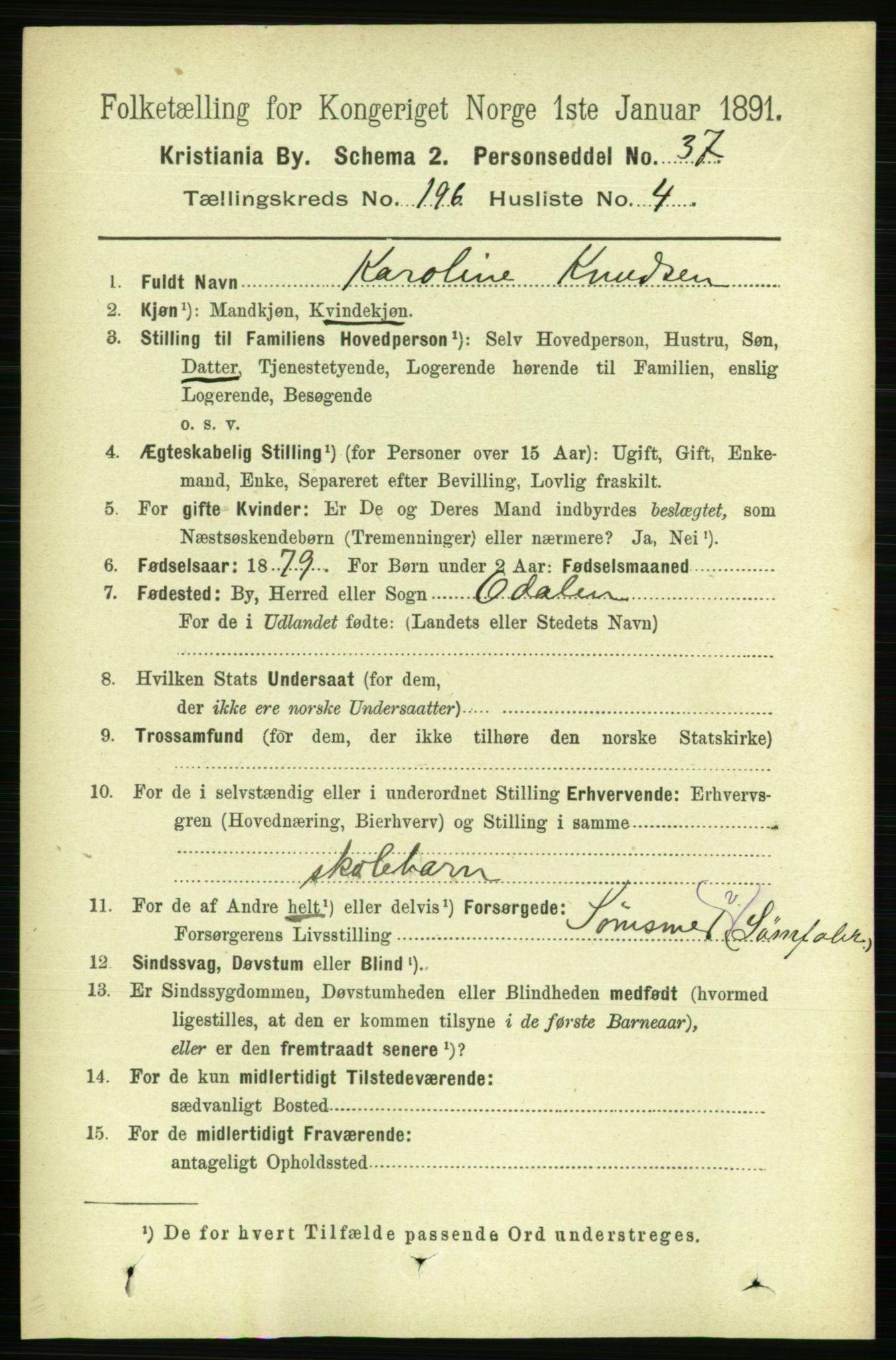 RA, 1891 census for 0301 Kristiania, 1891, p. 118302