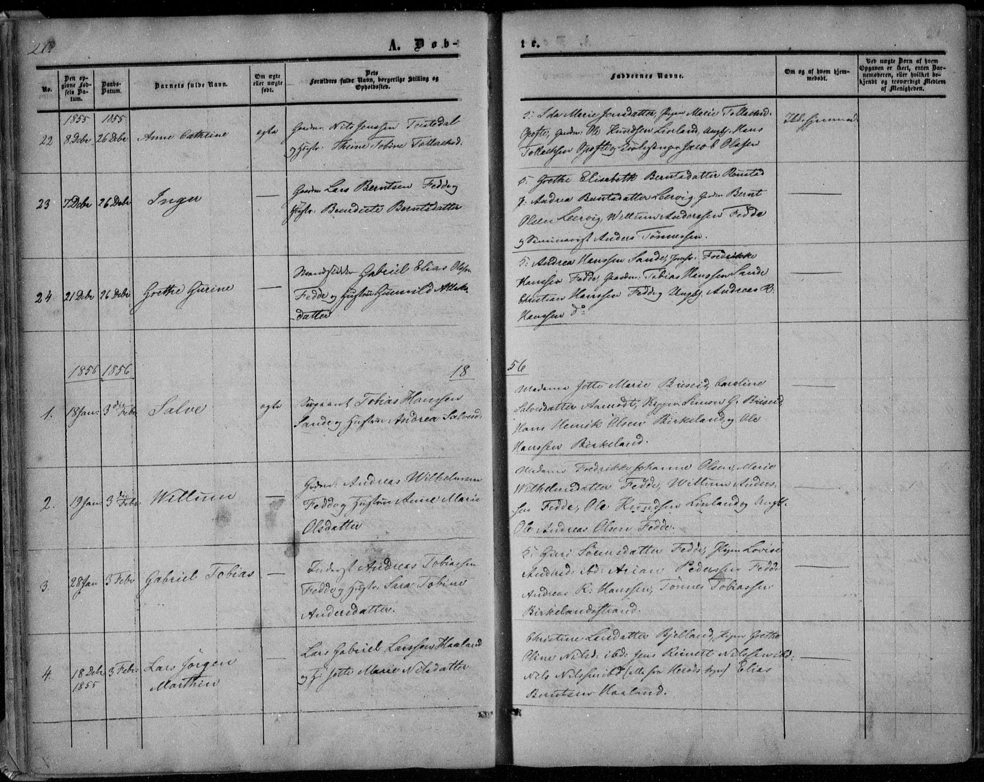 Kvinesdal sokneprestkontor, AV/SAK-1111-0026/F/Fa/Faa/L0002: Parish register (official) no. A 2, 1850-1876, p. 20