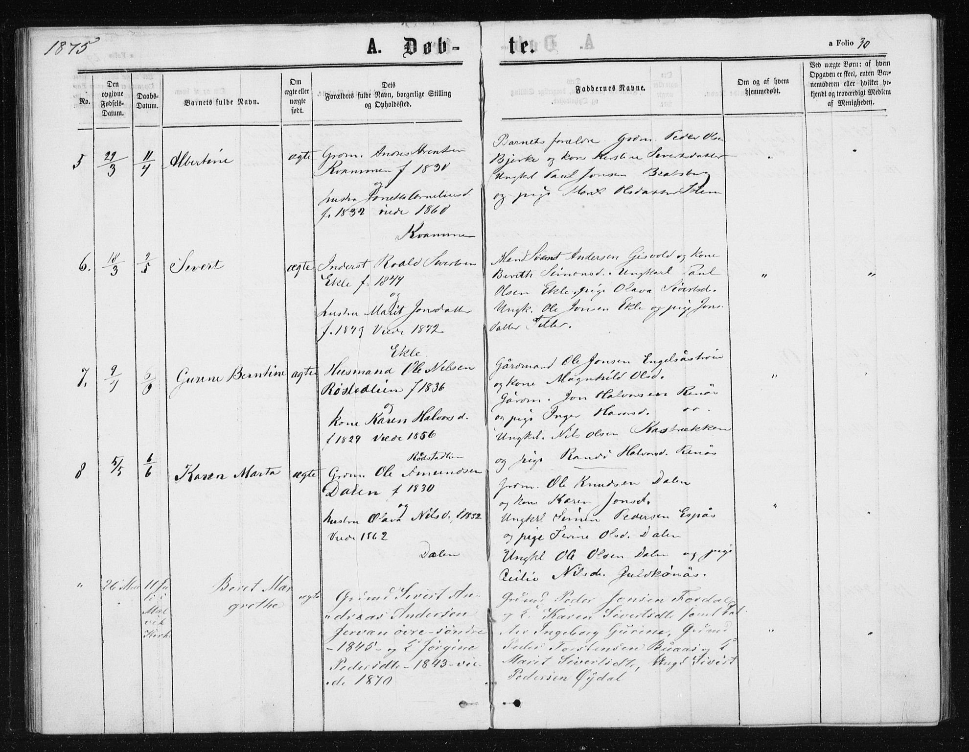 Ministerialprotokoller, klokkerbøker og fødselsregistre - Sør-Trøndelag, SAT/A-1456/608/L0333: Parish register (official) no. 608A02, 1862-1876, p. 30