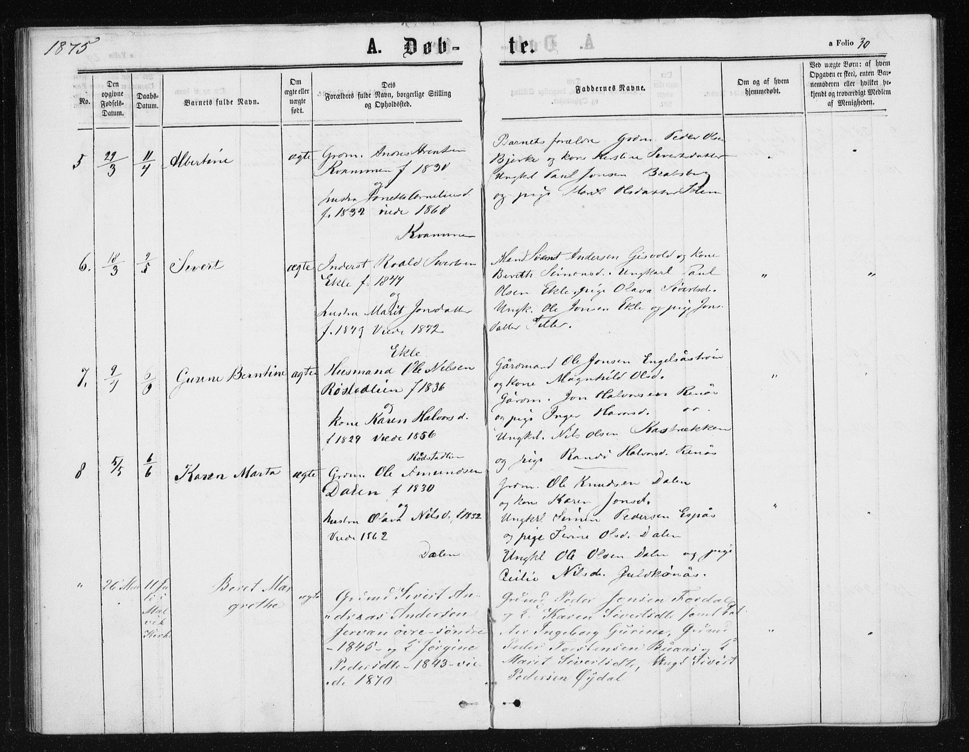 Ministerialprotokoller, klokkerbøker og fødselsregistre - Sør-Trøndelag, AV/SAT-A-1456/608/L0333: Parish register (official) no. 608A02, 1862-1876, p. 30