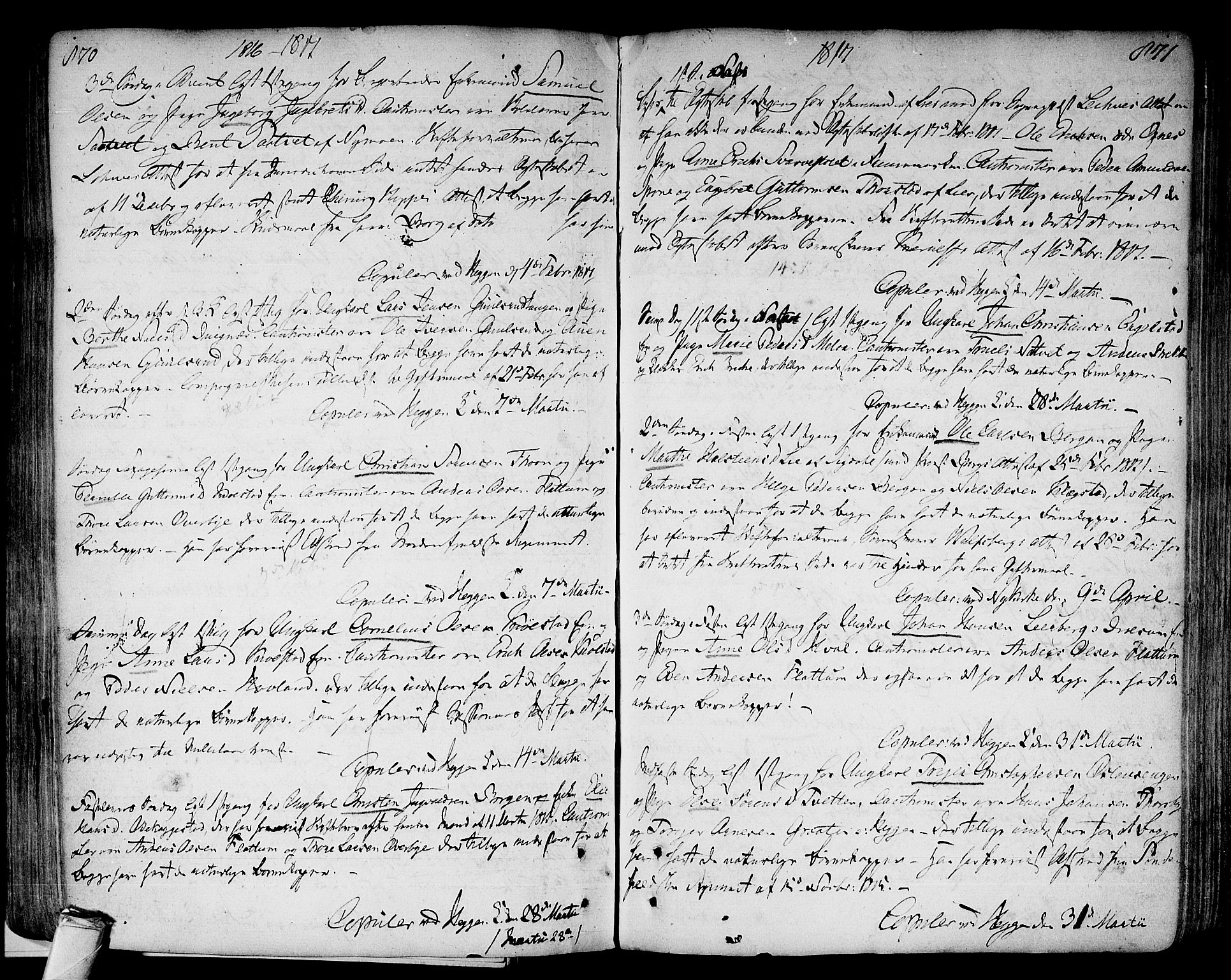 Modum kirkebøker, AV/SAKO-A-234/F/Fa/L0003: Parish register (official) no. 3, 1783-1819, p. 870-871