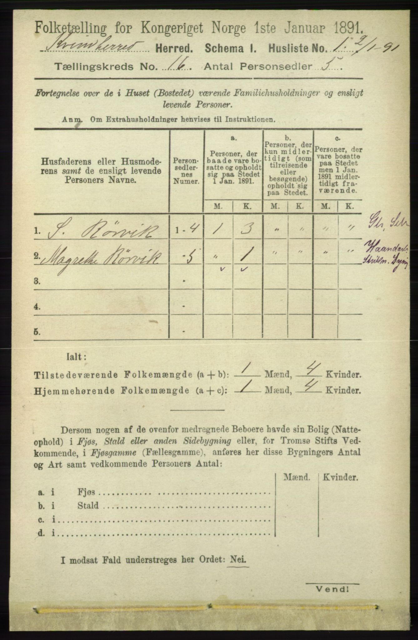 RA, 1891 census for 1224 Kvinnherad, 1891, p. 5374