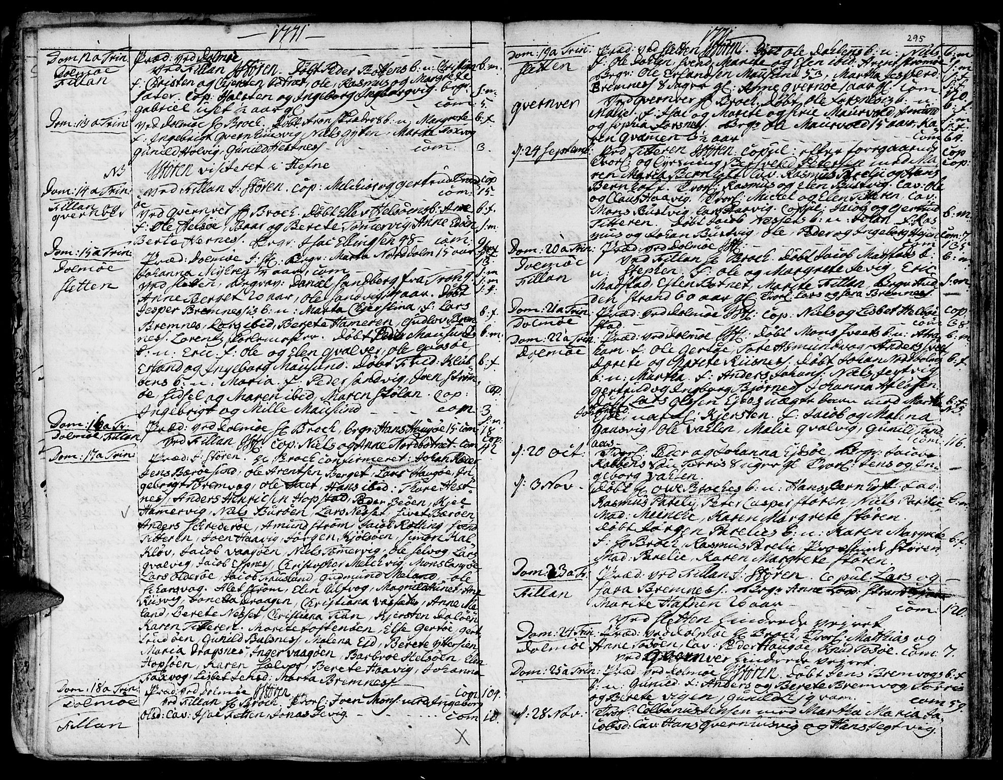 Ministerialprotokoller, klokkerbøker og fødselsregistre - Sør-Trøndelag, SAT/A-1456/634/L0525: Parish register (official) no. 634A01, 1736-1775, p. 295