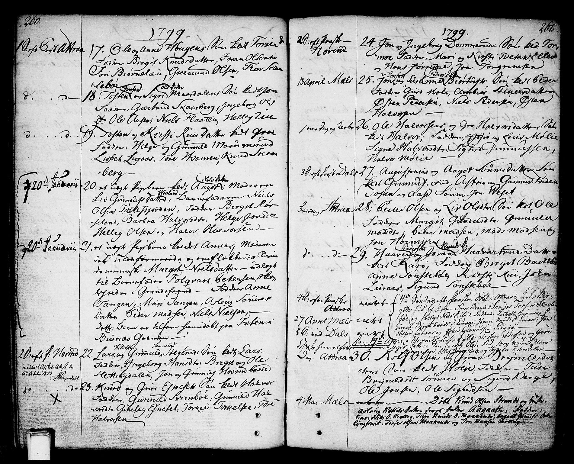 Tinn kirkebøker, AV/SAKO-A-308/F/Fa/L0002: Parish register (official) no. I 2, 1757-1810, p. 260-261