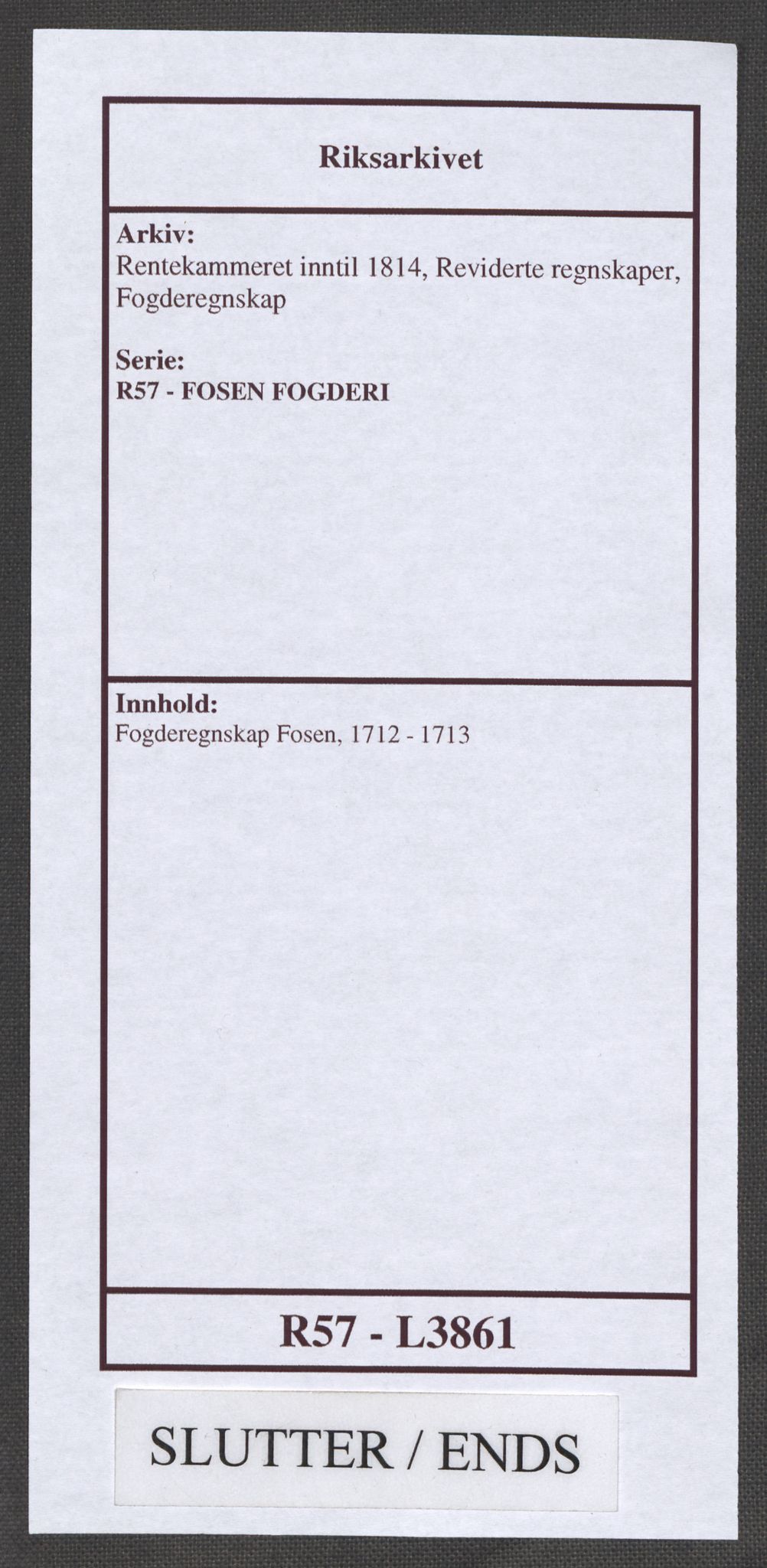 Rentekammeret inntil 1814, Reviderte regnskaper, Fogderegnskap, AV/RA-EA-4092/R57/L3861: Fogderegnskap Fosen, 1712-1713, p. 509