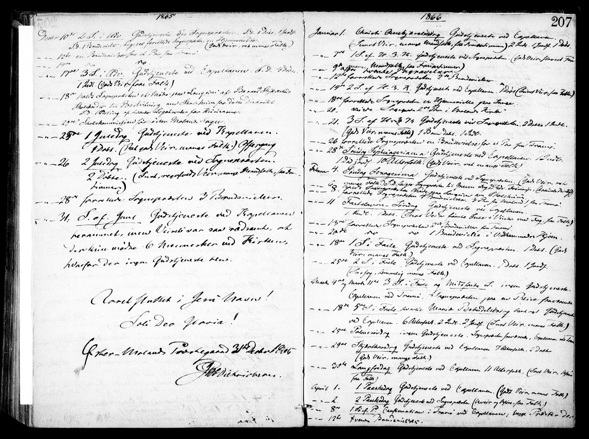 Austre Moland sokneprestkontor, SAK/1111-0001/F/Fa/Faa/L0008: Parish register (official) no. A 8, 1858-1868, p. 207