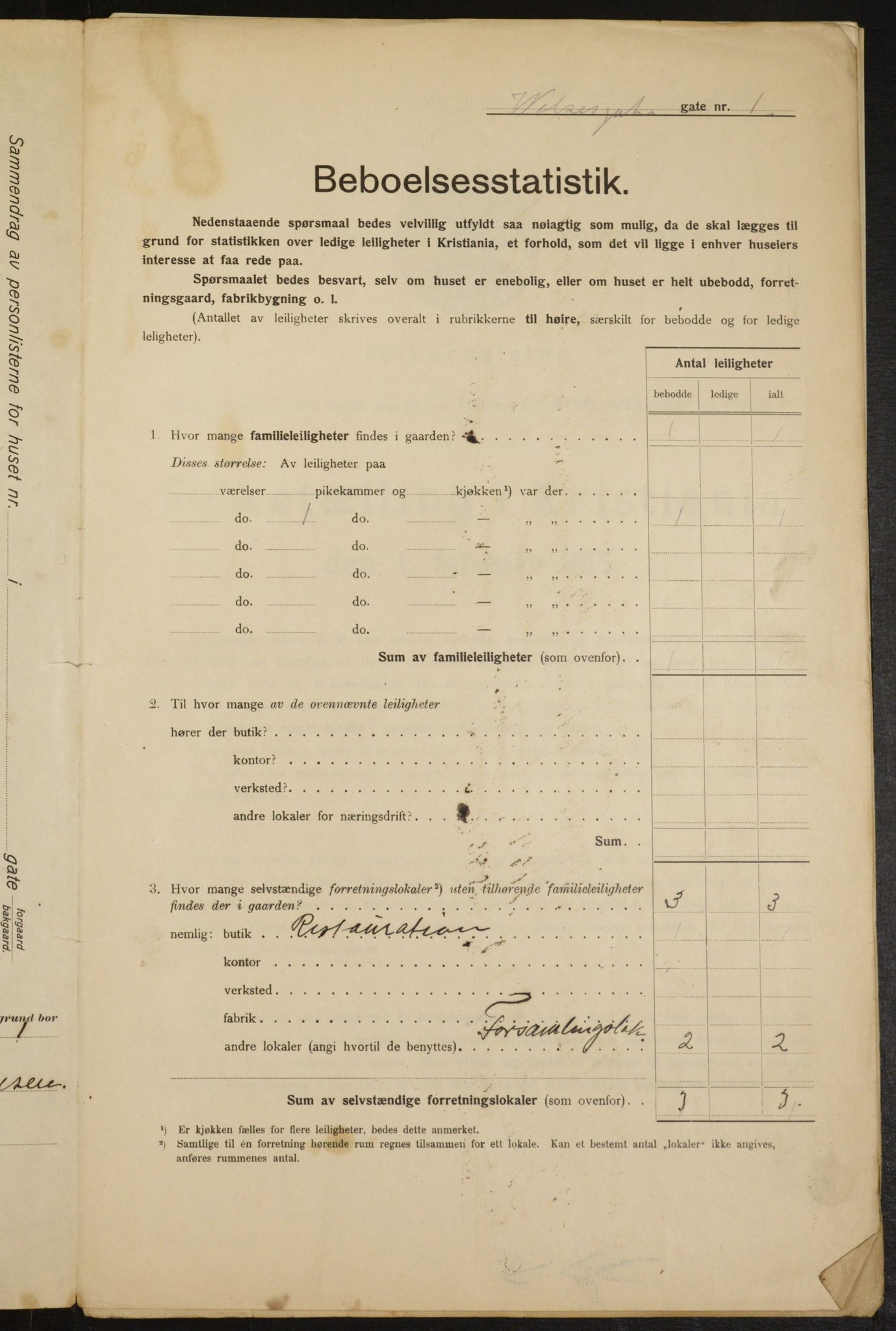 OBA, Municipal Census 1915 for Kristiania, 1915, p. 128845