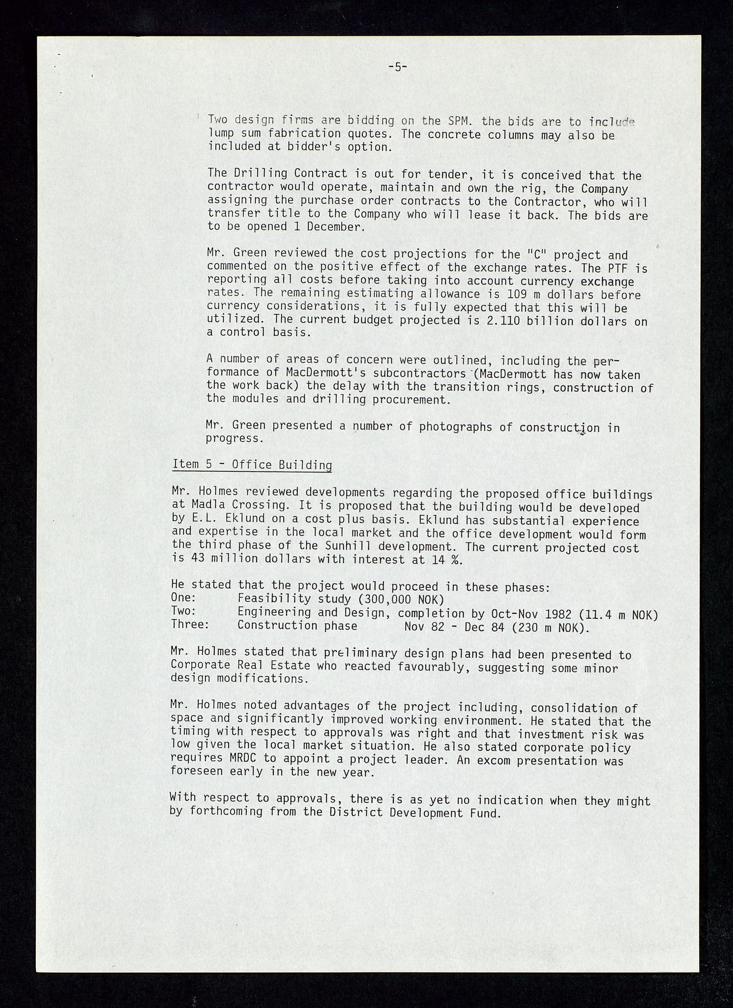 Pa 1578 - Mobil Exploration Norway Incorporated, AV/SAST-A-102024/4/D/Da/L0168: Sak og korrespondanse og styremøter, 1973-1986, p. 109