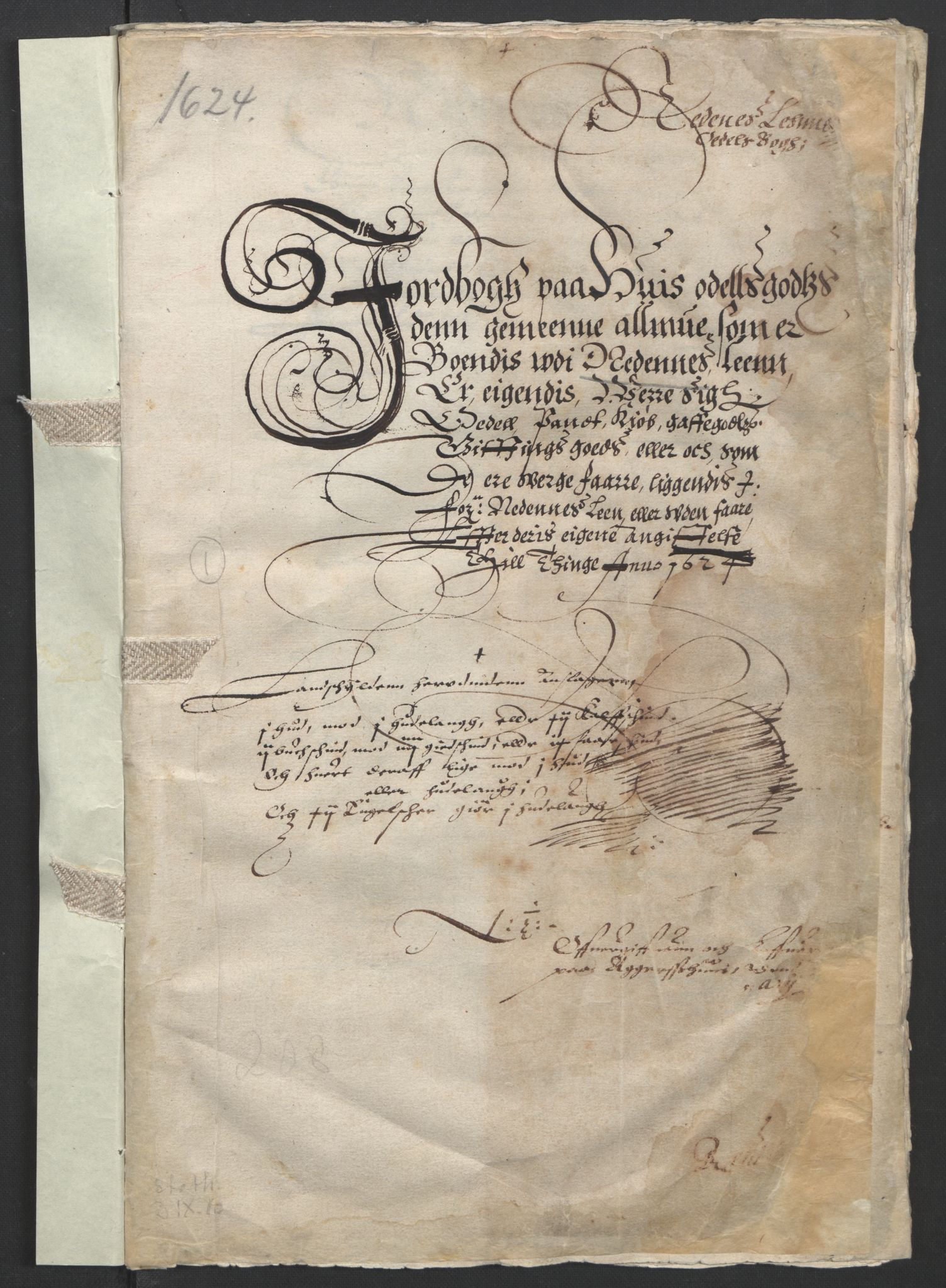 Stattholderembetet 1572-1771, RA/EA-2870/Ek/L0010/0001: Jordebøker til utlikning av rosstjeneste 1624-1626: / Odelsjordebøker for Agdesiden len, 1624, p. 3