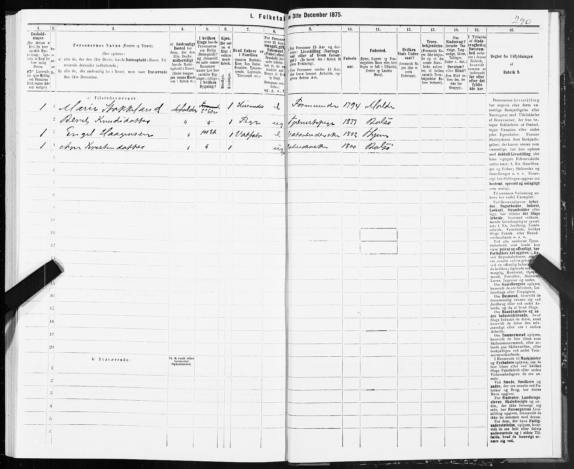 SAT, 1875 census for 1502P Molde, 1875, p. 1290