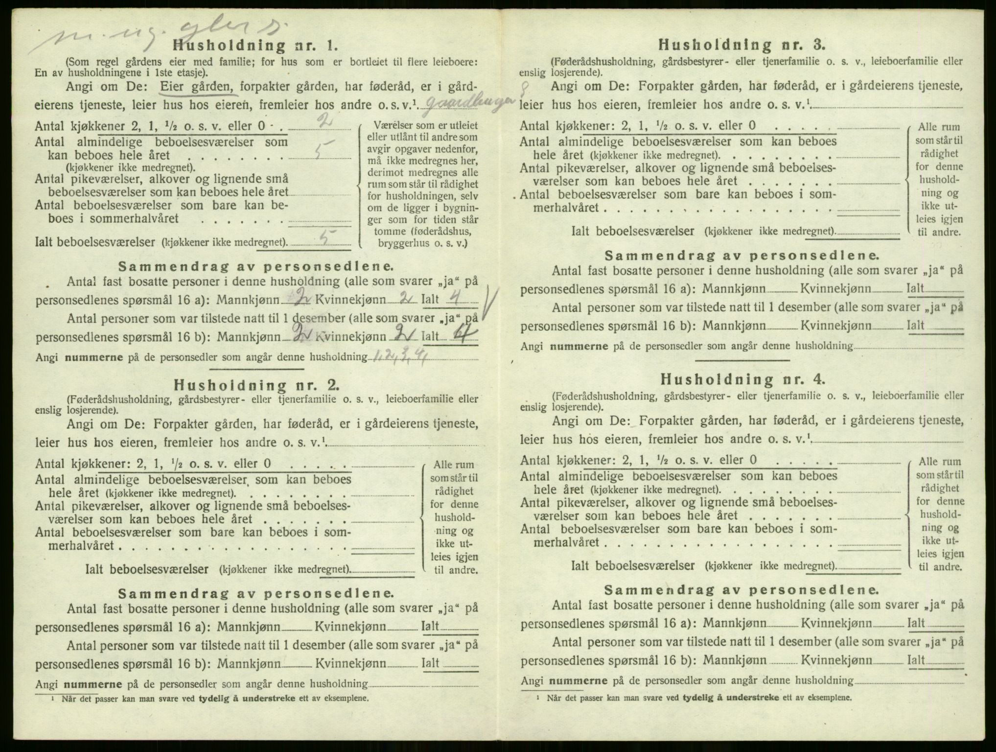 SAO, 1920 census for Høland, 1920, p. 2038