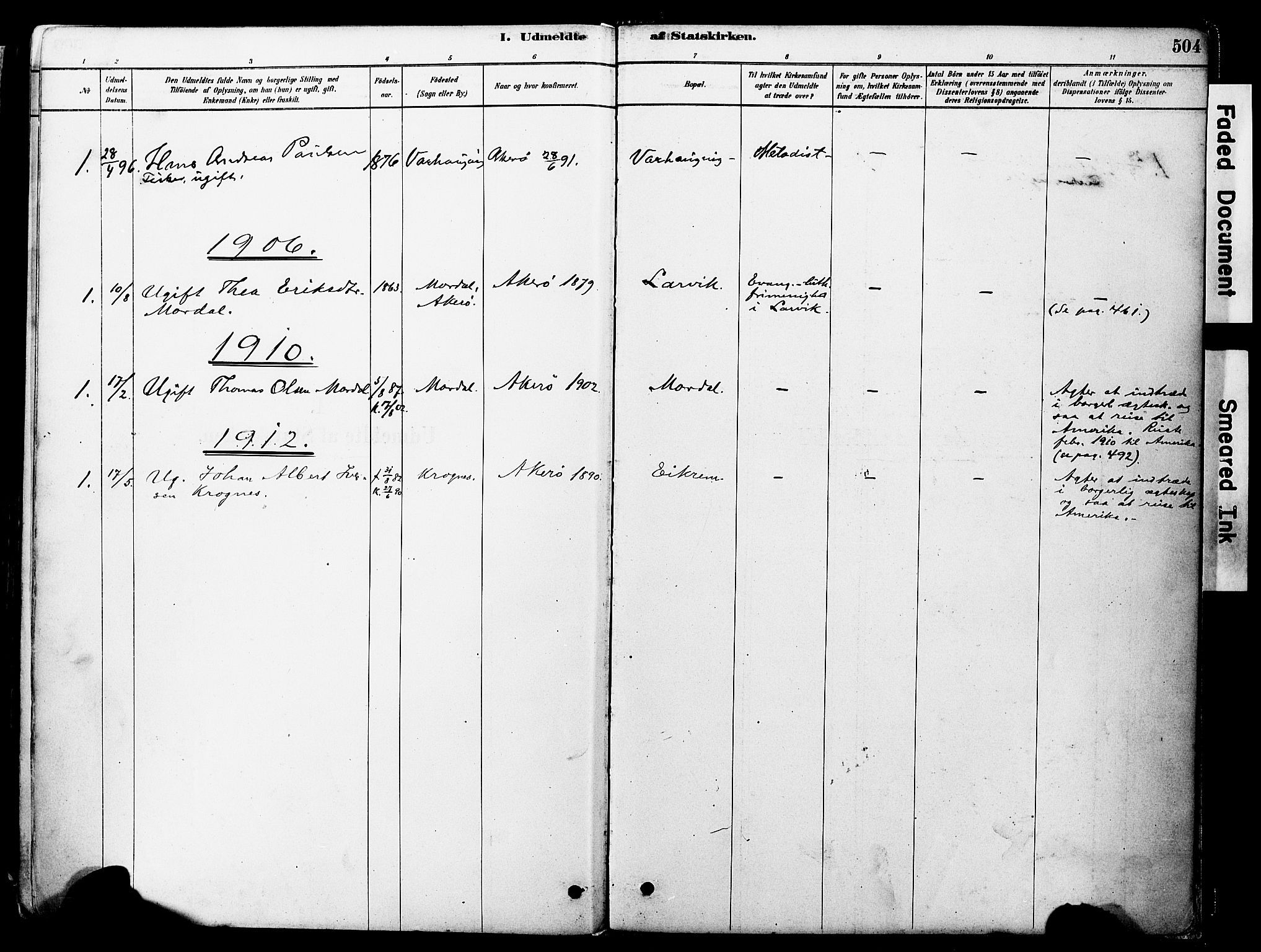Ministerialprotokoller, klokkerbøker og fødselsregistre - Møre og Romsdal, SAT/A-1454/560/L0721: Parish register (official) no. 560A05, 1878-1917, p. 504