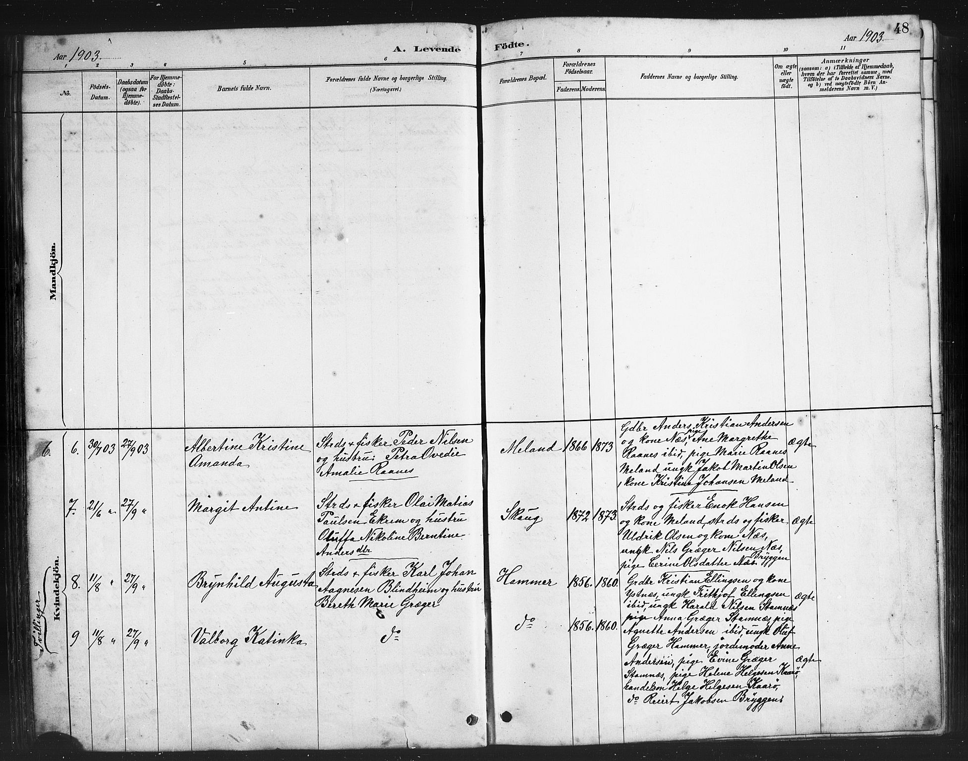 Ministerialprotokoller, klokkerbøker og fødselsregistre - Nordland, AV/SAT-A-1459/808/L0131: Parish register (copy) no. 808C02, 1879-1919, p. 48