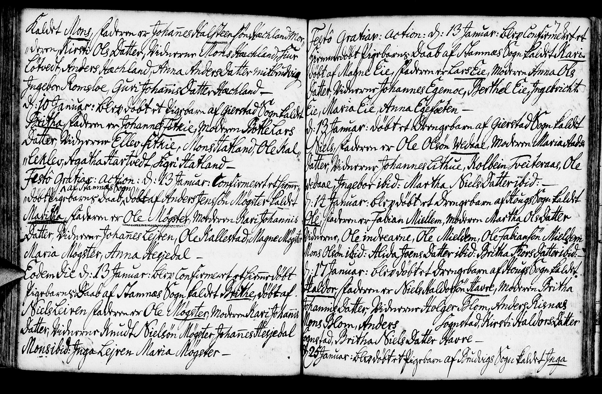 Haus sokneprestembete, AV/SAB-A-75601/H/Haa: Parish register (official) no. A 6, 1748-1758, p. 78
