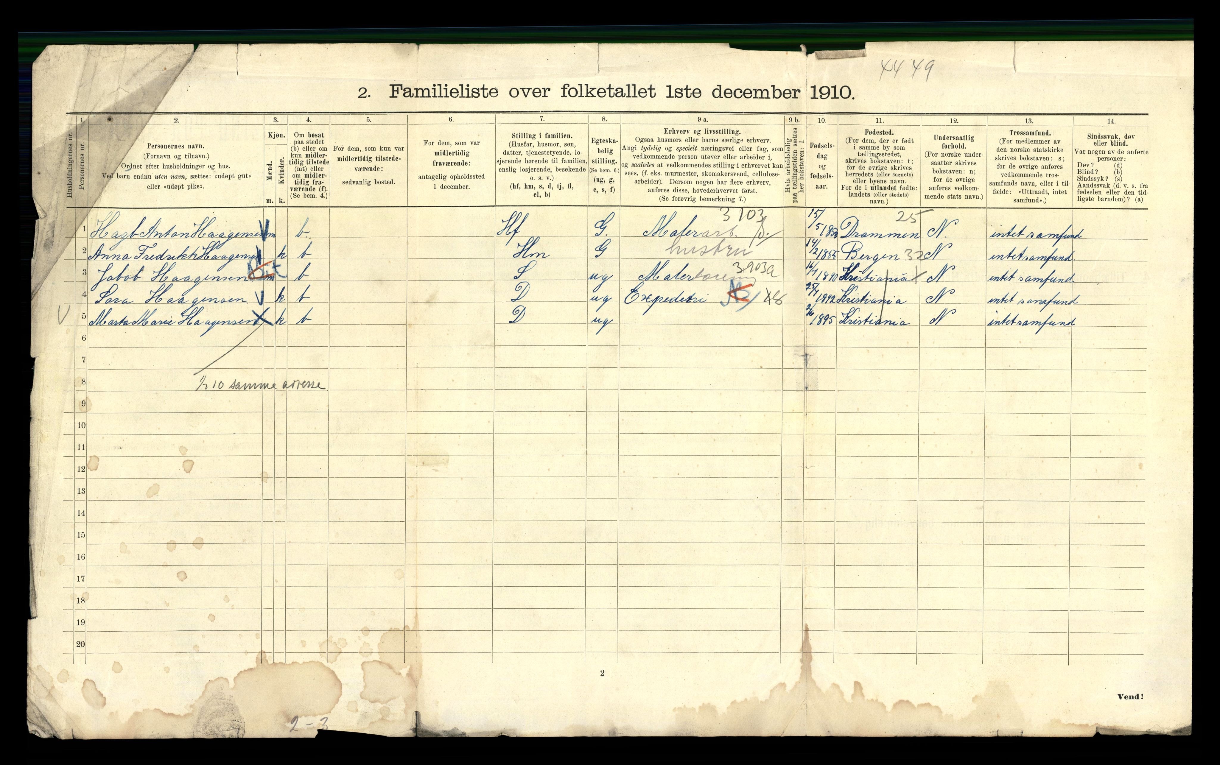 RA, 1910 census for Kristiania, 1910, p. 79092