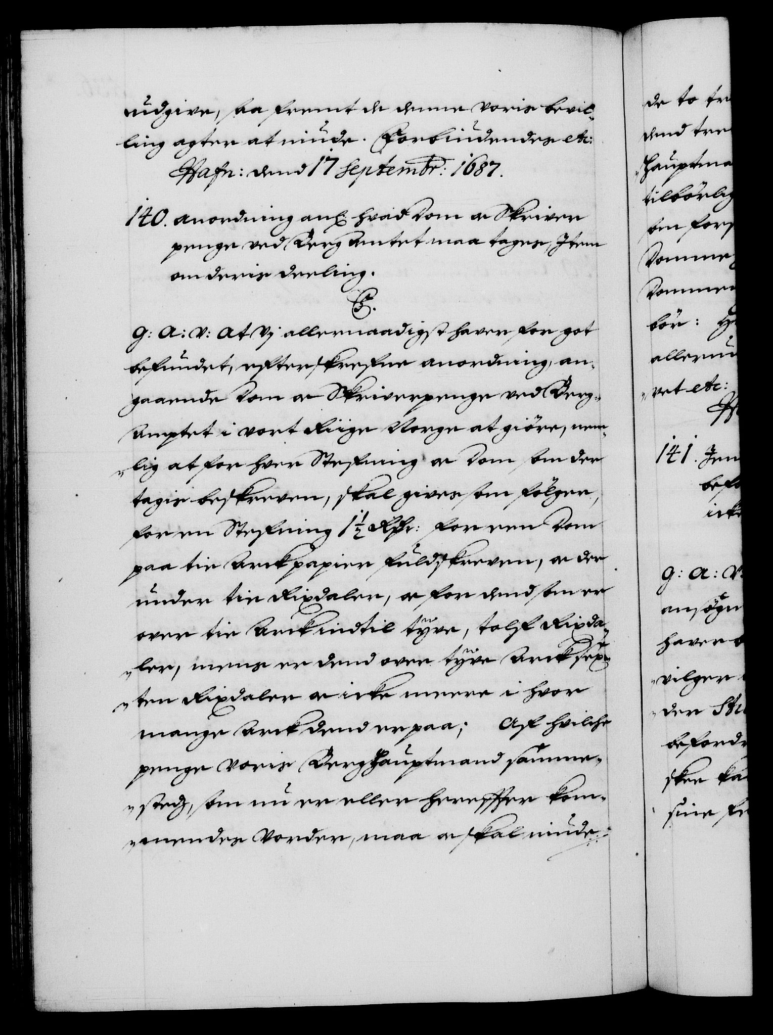 Danske Kanselli 1572-1799, AV/RA-EA-3023/F/Fc/Fca/Fcaa/L0014: Norske registre (mikrofilm), 1685-1687, p. 536b