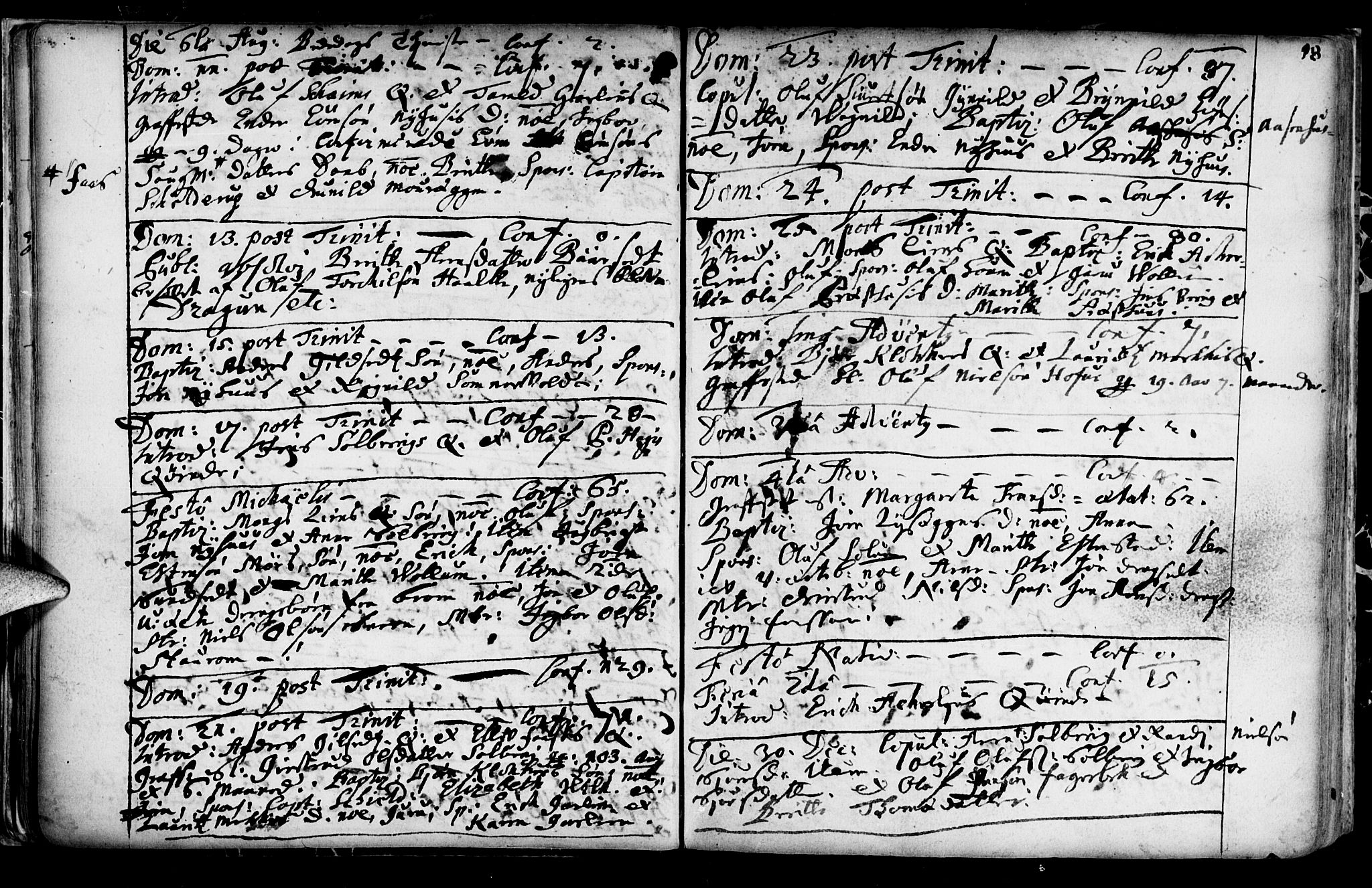 Ministerialprotokoller, klokkerbøker og fødselsregistre - Sør-Trøndelag, SAT/A-1456/689/L1036: Parish register (official) no. 689A01, 1696-1746, p. 18