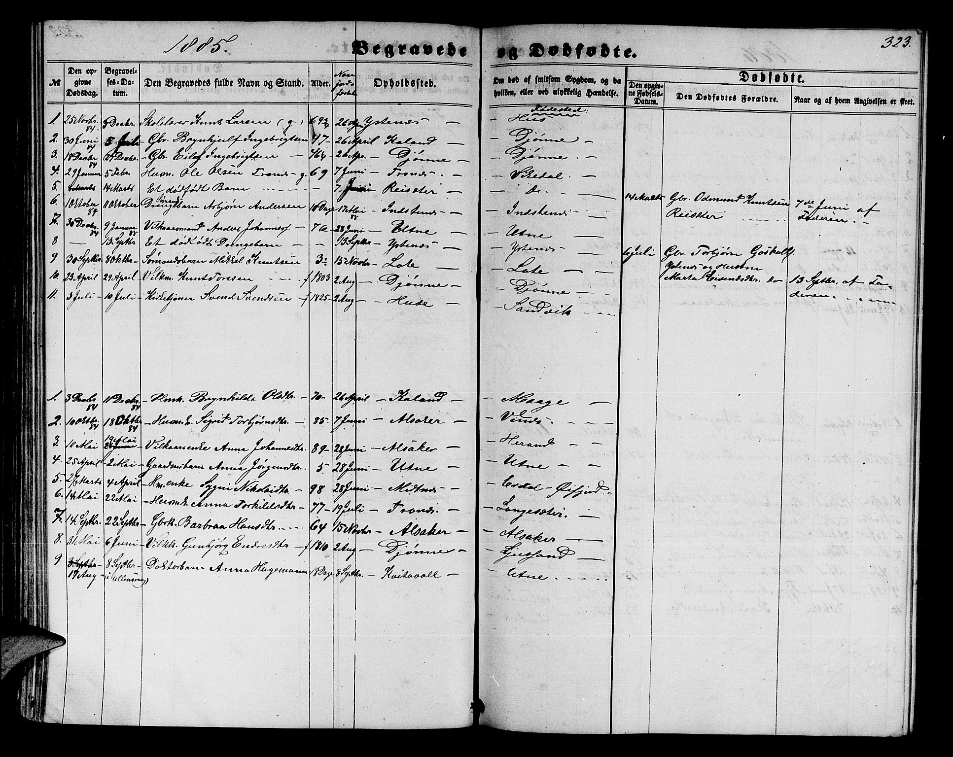 Ullensvang sokneprestembete, SAB/A-78701/H/Hab: Parish register (copy) no. E 6, 1857-1886, p. 323