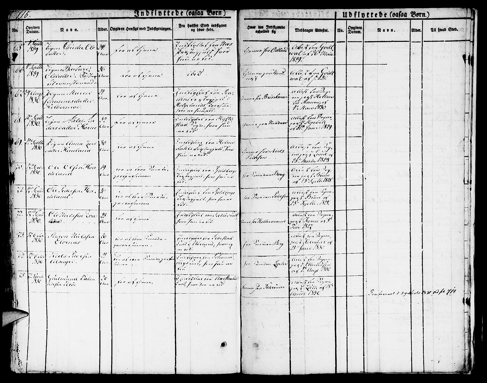 Nykirken Sokneprestembete, SAB/A-77101/H/Hab: Parish register (copy) no. A 5II, 1821-1843, p. 715