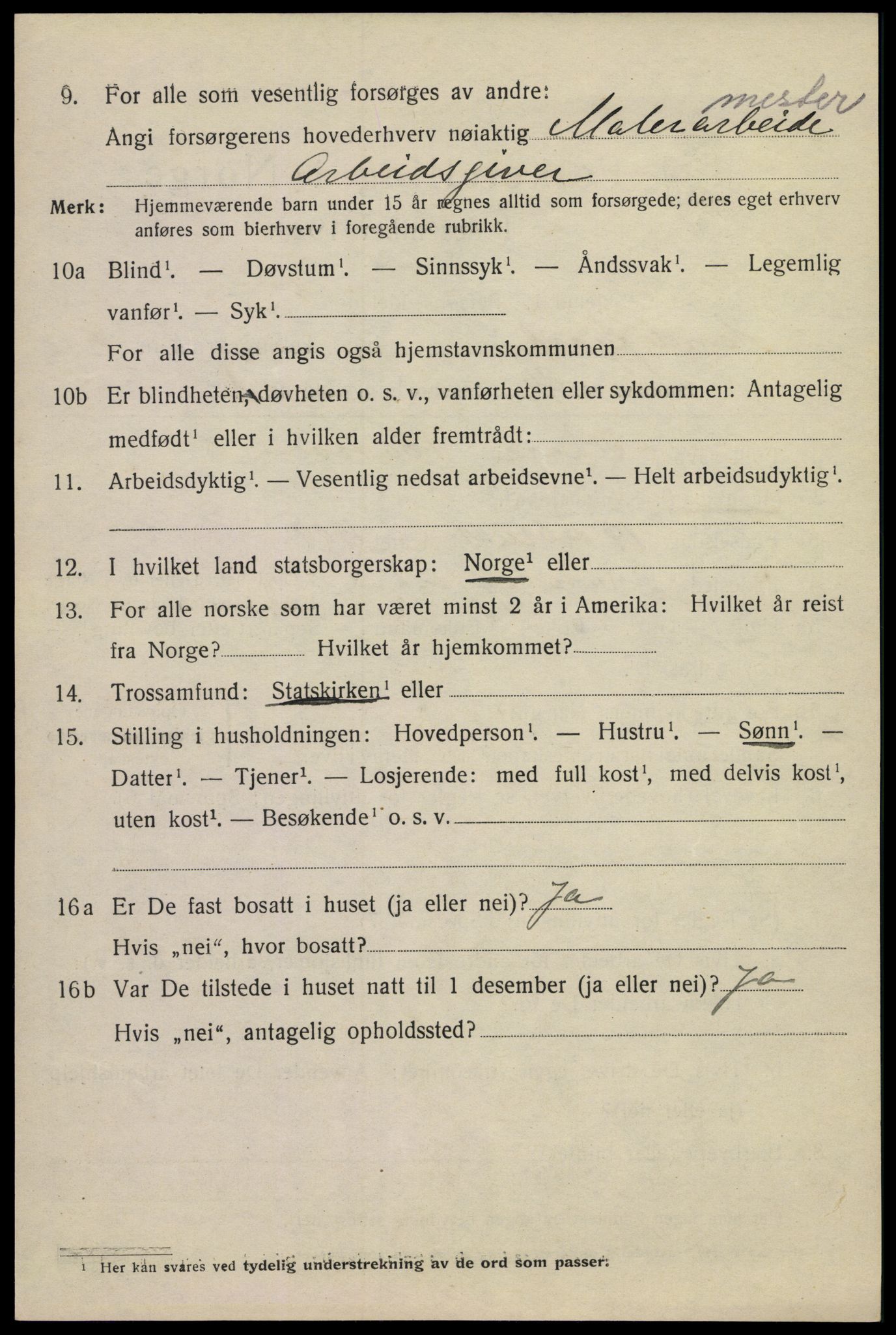 SAKO, 1920 census for Sandefjord, 1920, p. 11091