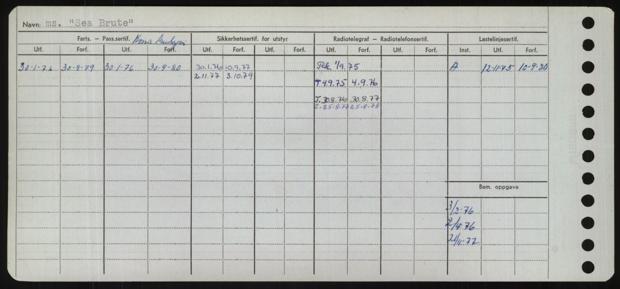 Sjøfartsdirektoratet med forløpere, Skipsmålingen, AV/RA-S-1627/H/Hd/L0032: Fartøy, San-Seve, p. 268