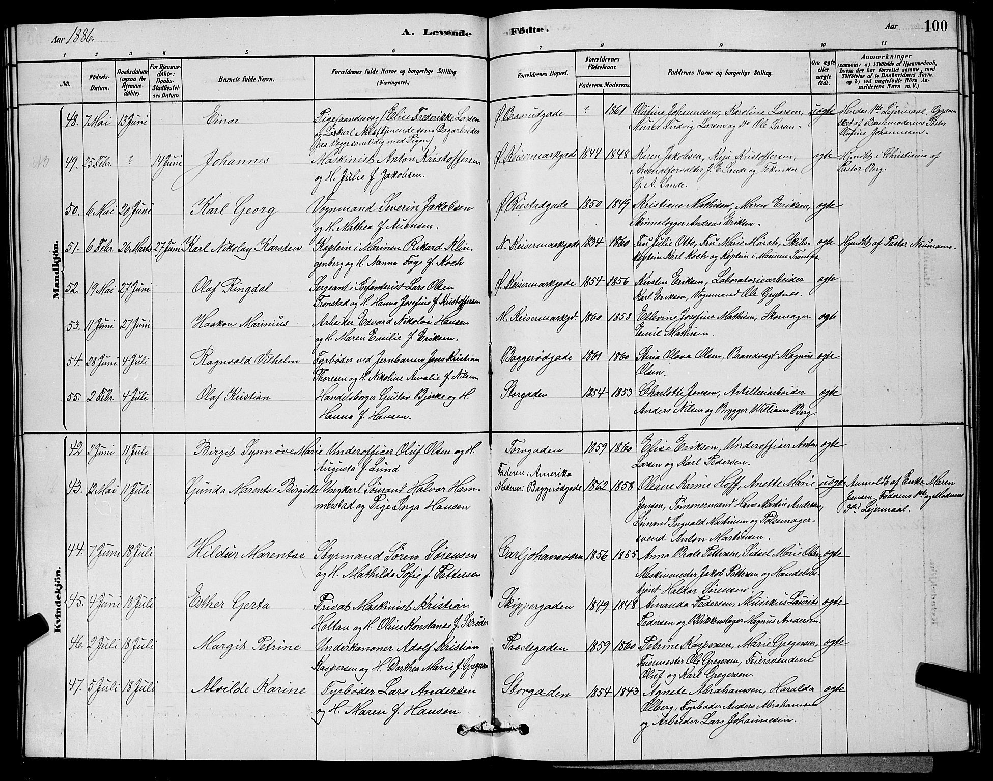 Horten kirkebøker, AV/SAKO-A-348/G/Ga/L0003: Parish register (copy) no. 4, 1878-1887, p. 100