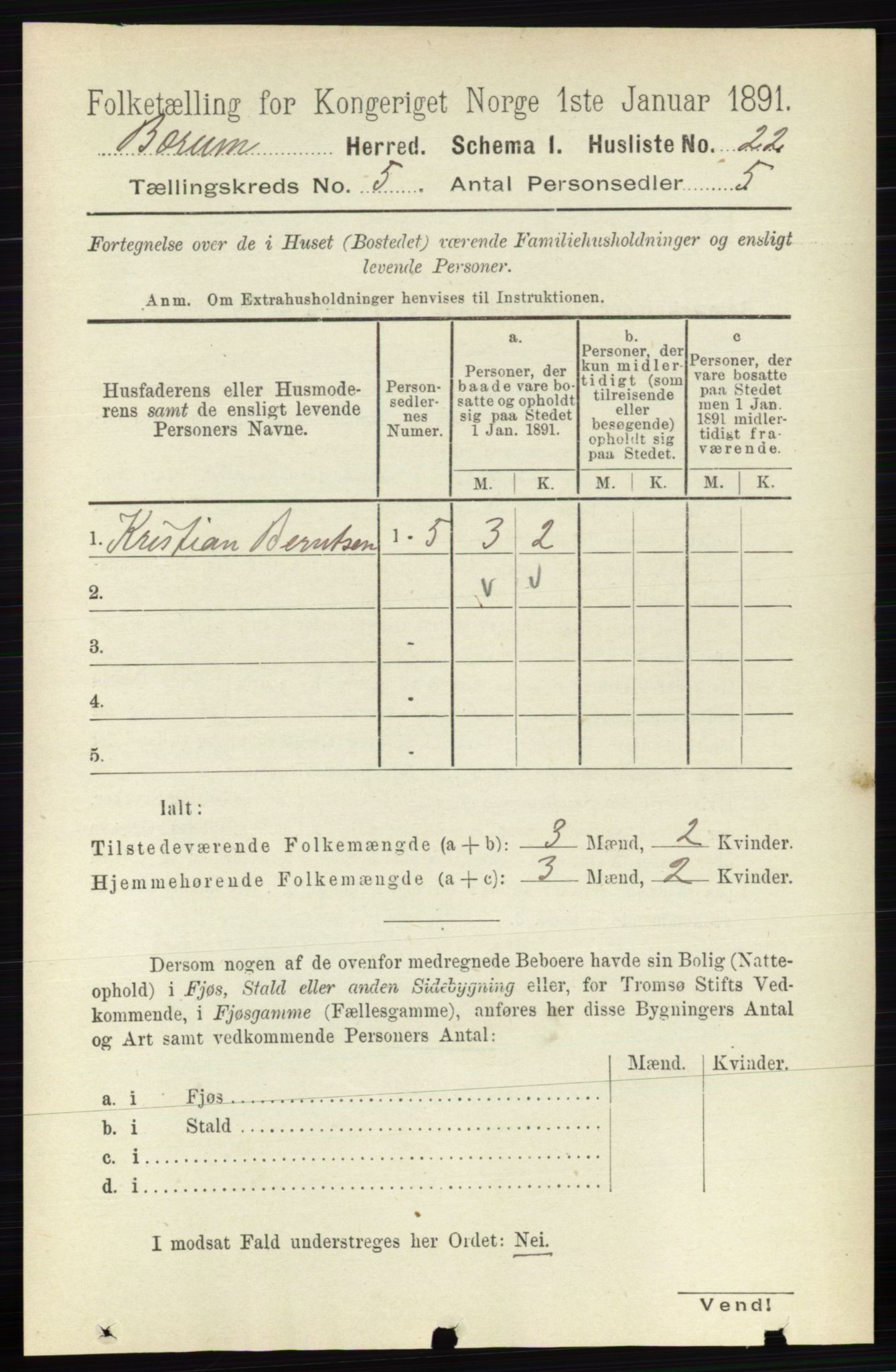 RA, 1891 census for 0219 Bærum, 1891, p. 2958