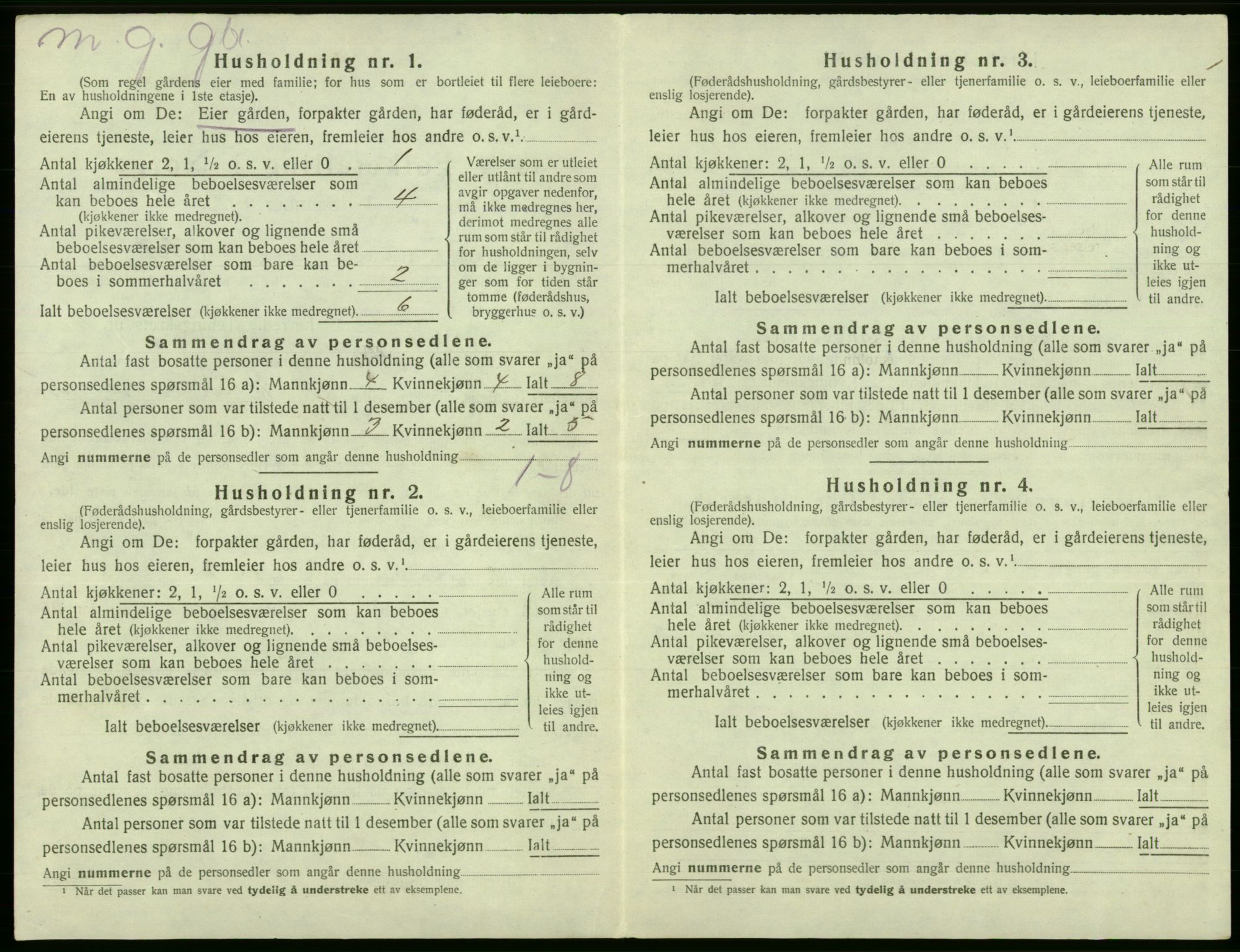 SAB, 1920 census for Fjell, 1920, p. 1326