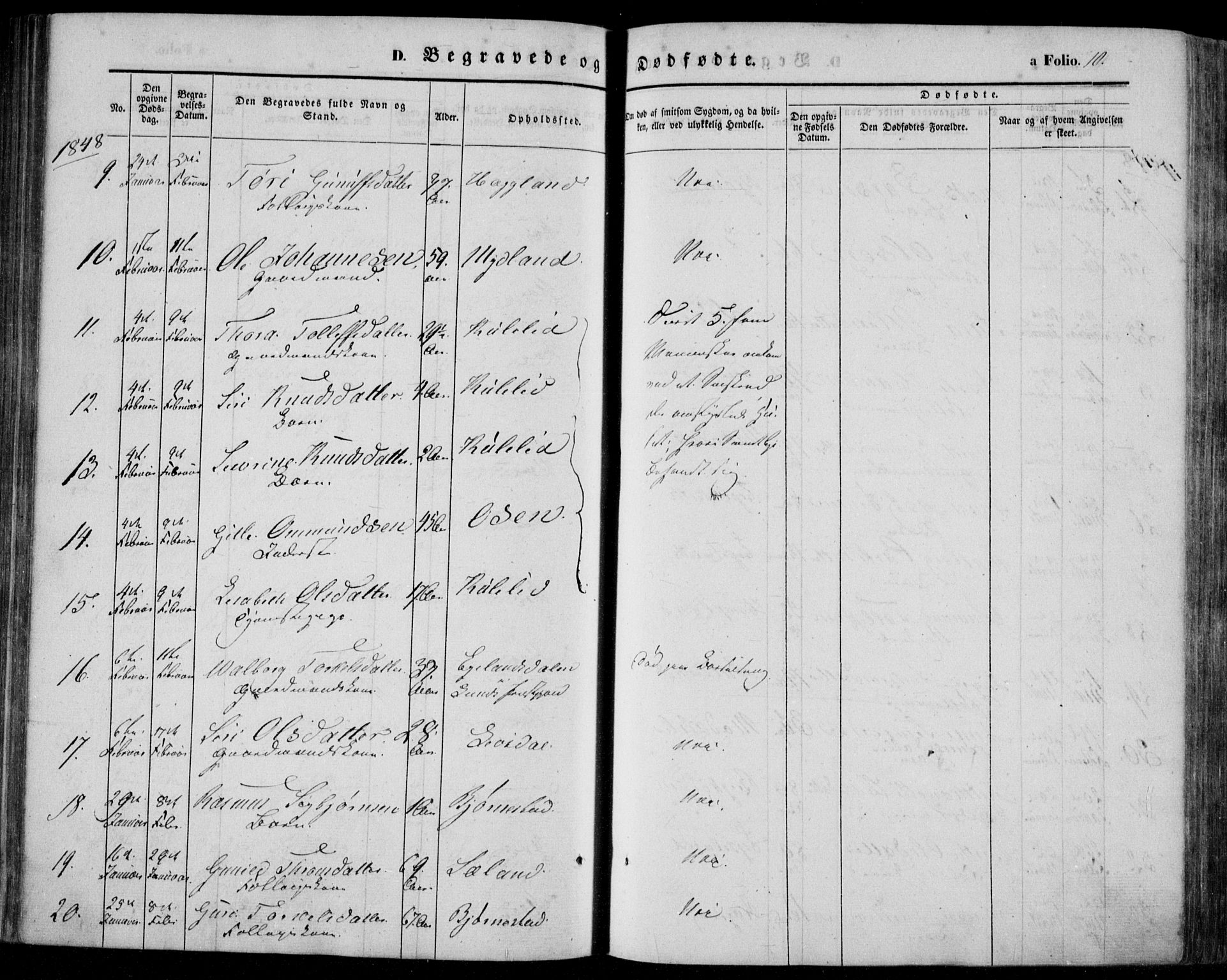 Bakke sokneprestkontor, AV/SAK-1111-0002/F/Fa/Faa/L0005: Parish register (official) no. A 5, 1847-1855, p. 10