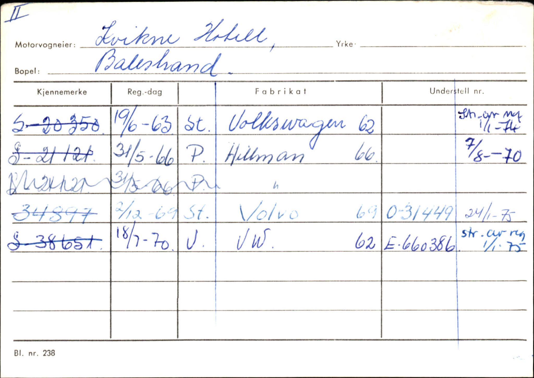 Statens vegvesen, Sogn og Fjordane vegkontor, SAB/A-5301/4/F/L0132: Eigarregister Askvoll A-Å. Balestrand A-Å, 1945-1975, p. 1917