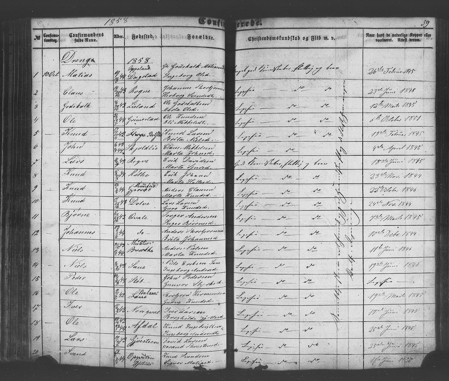 Voss sokneprestembete, AV/SAB-A-79001/H/Haa: Parish register (official) no. A 18, 1848-1876, p. 59