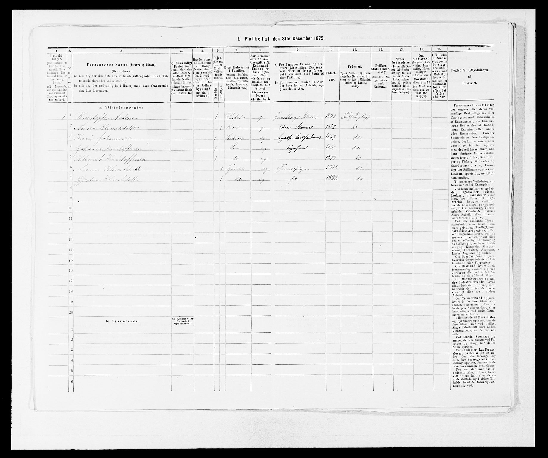 SAB, 1875 census for 1222P Fitjar, 1875, p. 828