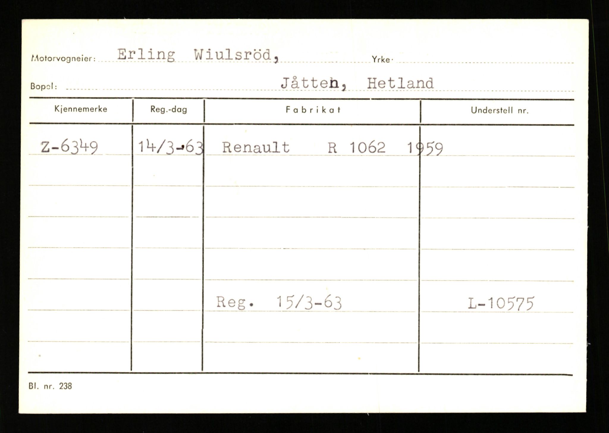 Stavanger trafikkstasjon, AV/SAST-A-101942/0/G/L0002: Registreringsnummer: 5791 - 10405, 1930-1971, p. 239