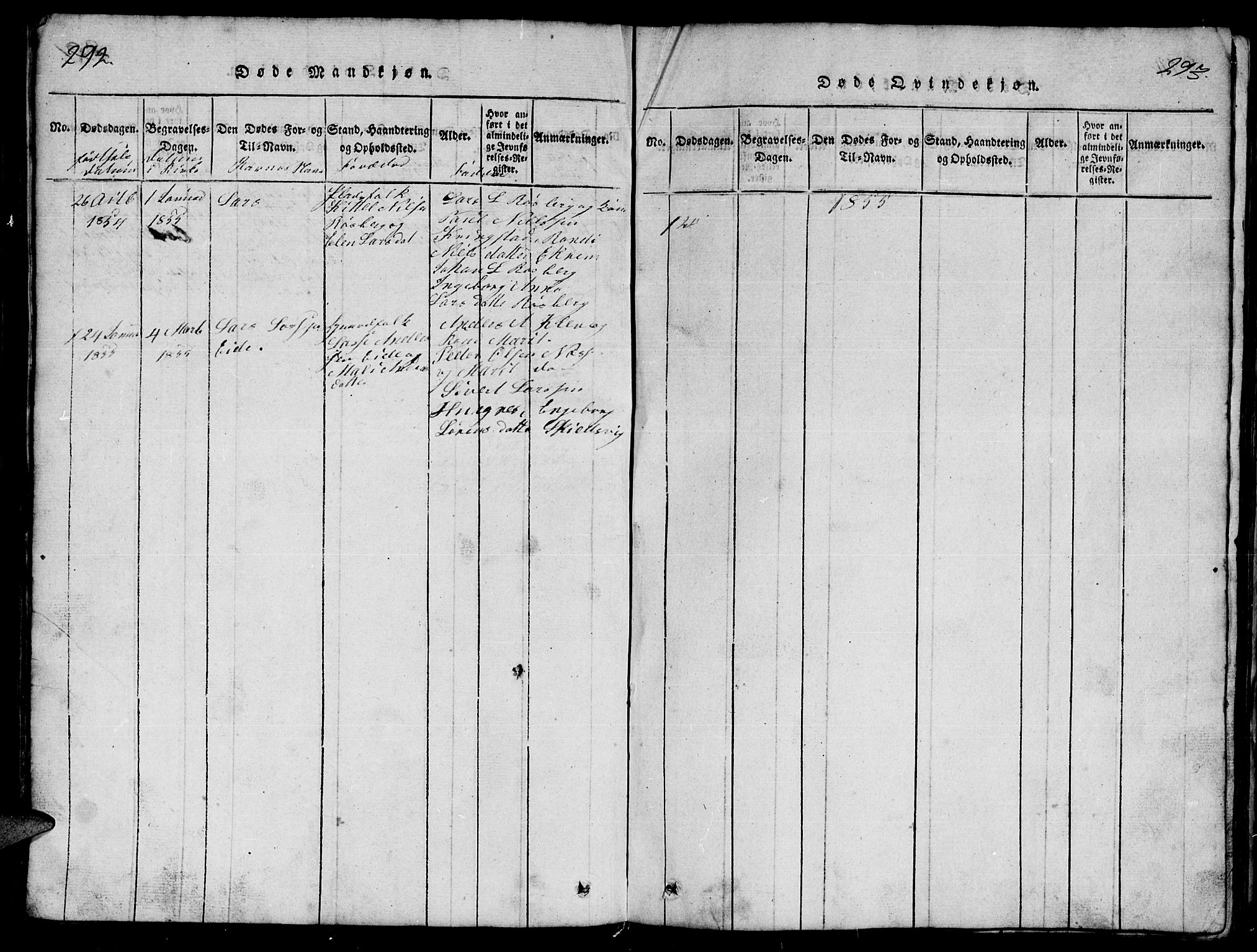 Ministerialprotokoller, klokkerbøker og fødselsregistre - Møre og Romsdal, AV/SAT-A-1454/557/L0683: Parish register (copy) no. 557C01, 1818-1862, p. 292-293