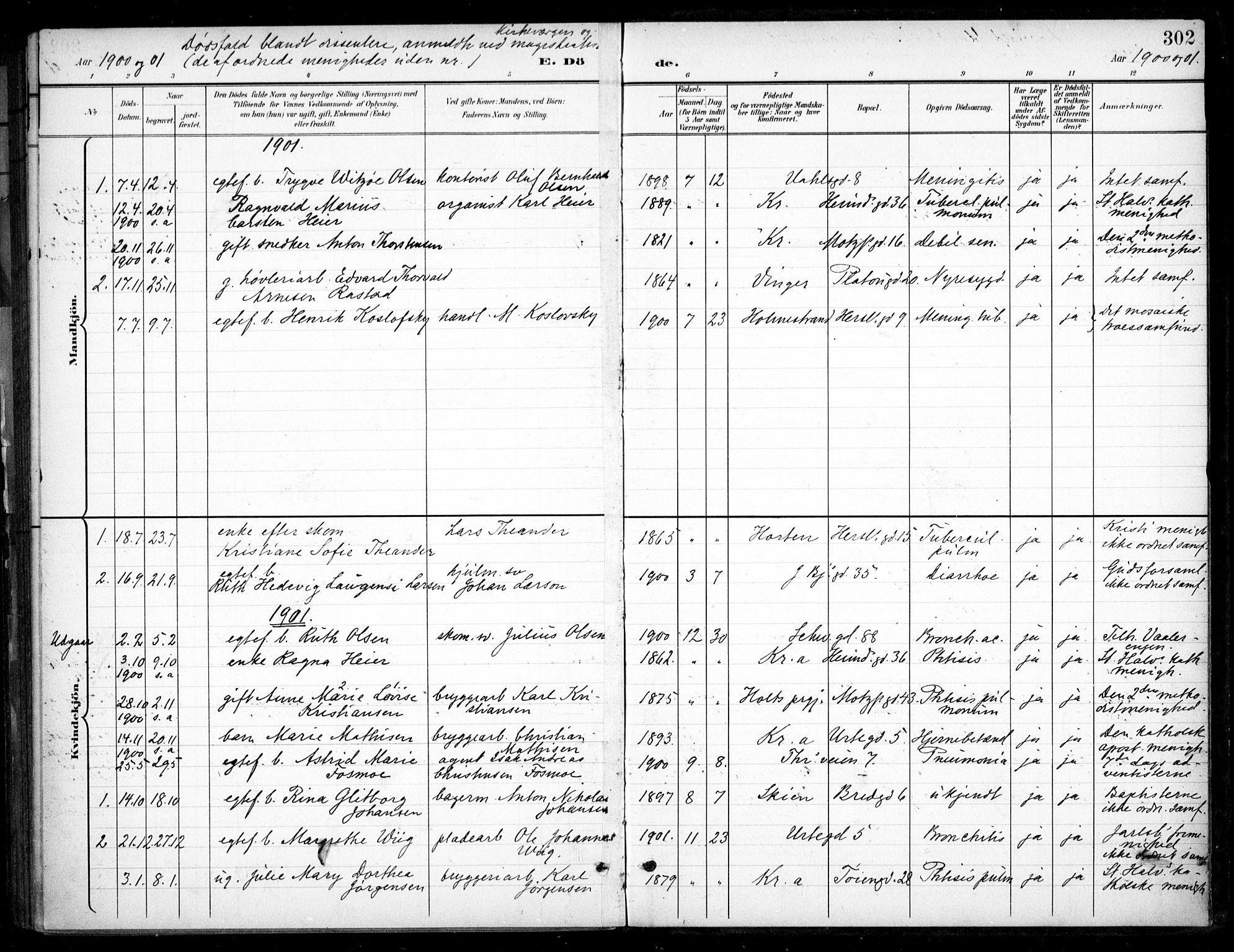 Grønland prestekontor Kirkebøker, SAO/A-10848/F/Fa/L0016: Parish register (official) no. 16, 1898-1918, p. 302