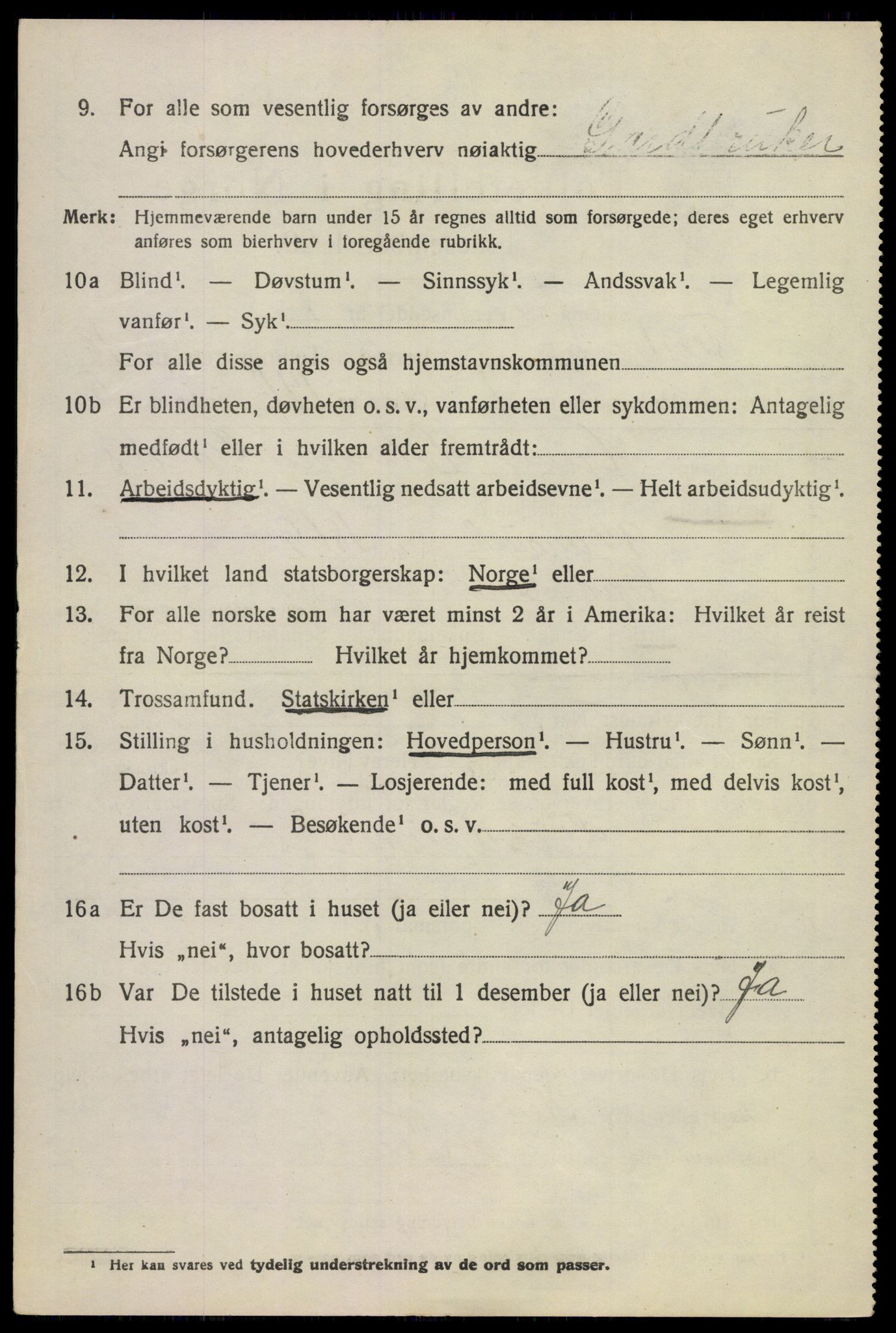SAKO, 1920 census for Flesberg, 1920, p. 5404