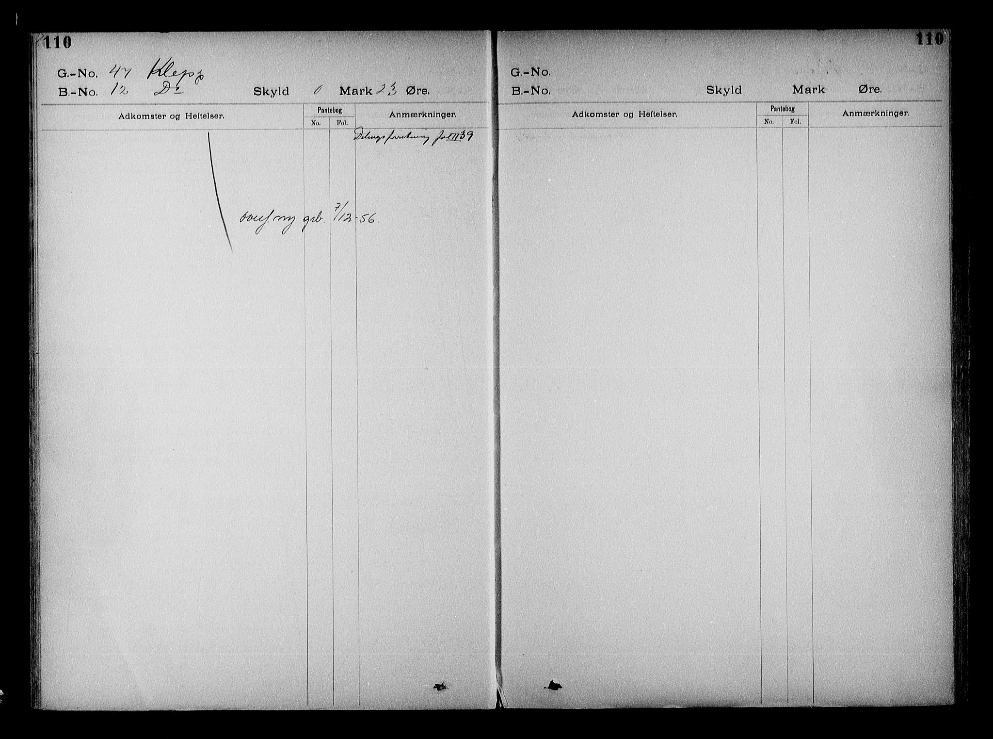 Vestre Nedenes/Sand sorenskriveri, SAK/1221-0010/G/Ga/L0022: Mortgage register no. 15, 1899-1957, p. 110